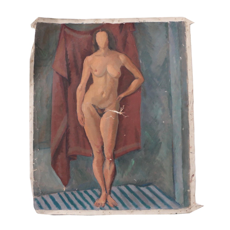 Edgar Yaeger Female Nude Oil Painting