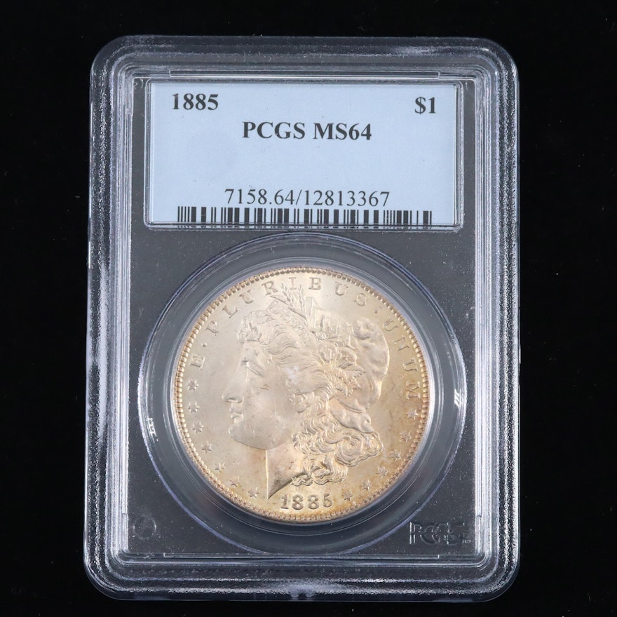 PCGS Graded MS64 1885 Silver Morgan Dollar