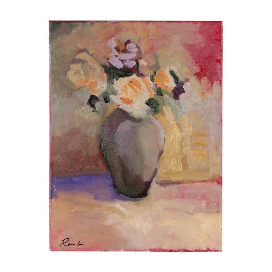 Sally Rosenbaum Floral Still Life Oil Painting