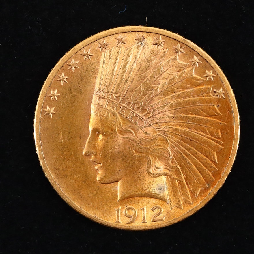 1912 Indian Head Ten Dollar Gold Coin