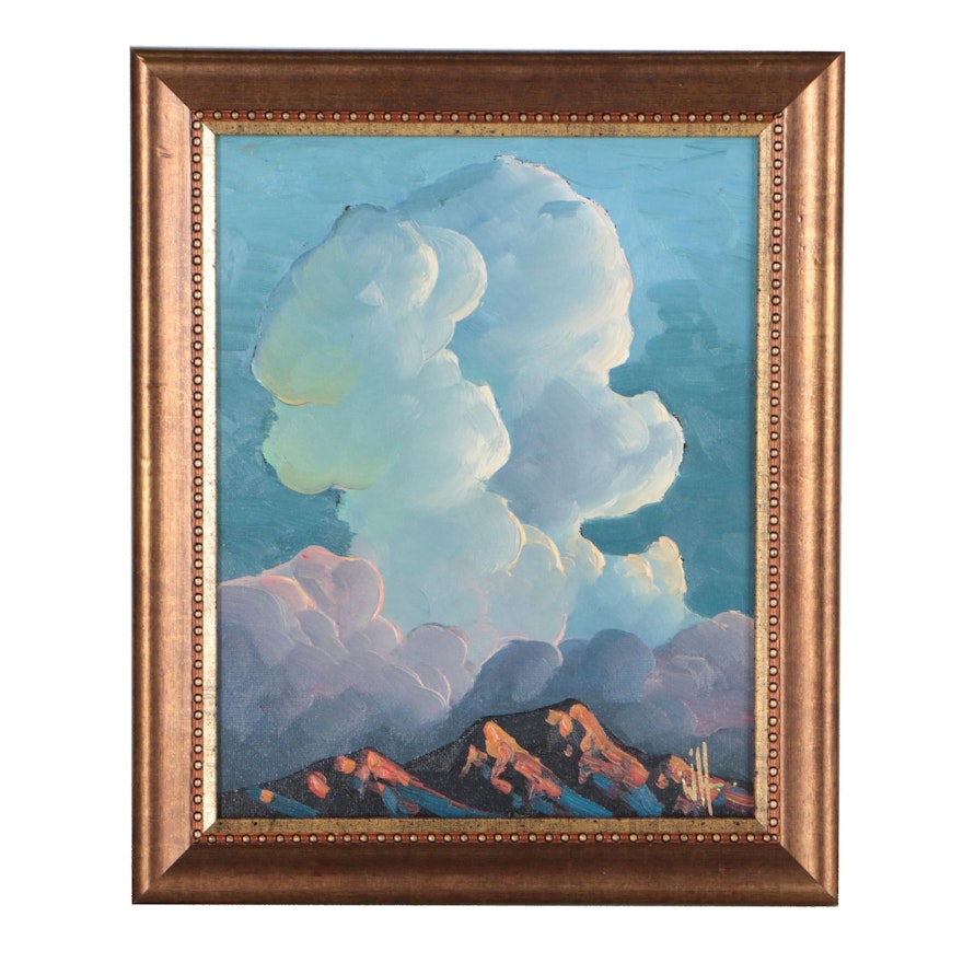 William Hawkins Landscape Oil Painting of Clouds