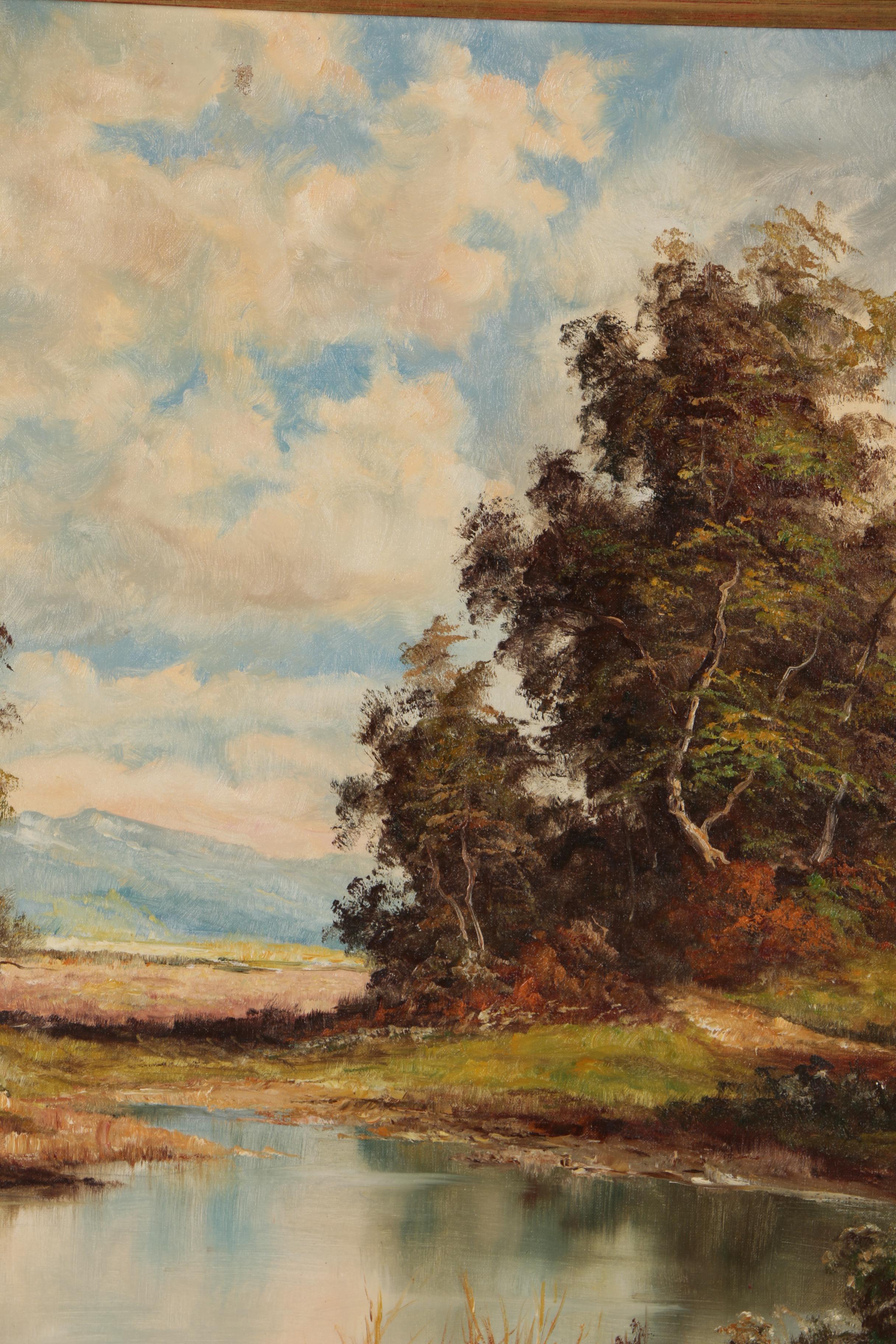 Heinrich Berger Continental Landscape Oil Painting, Early 20th Century