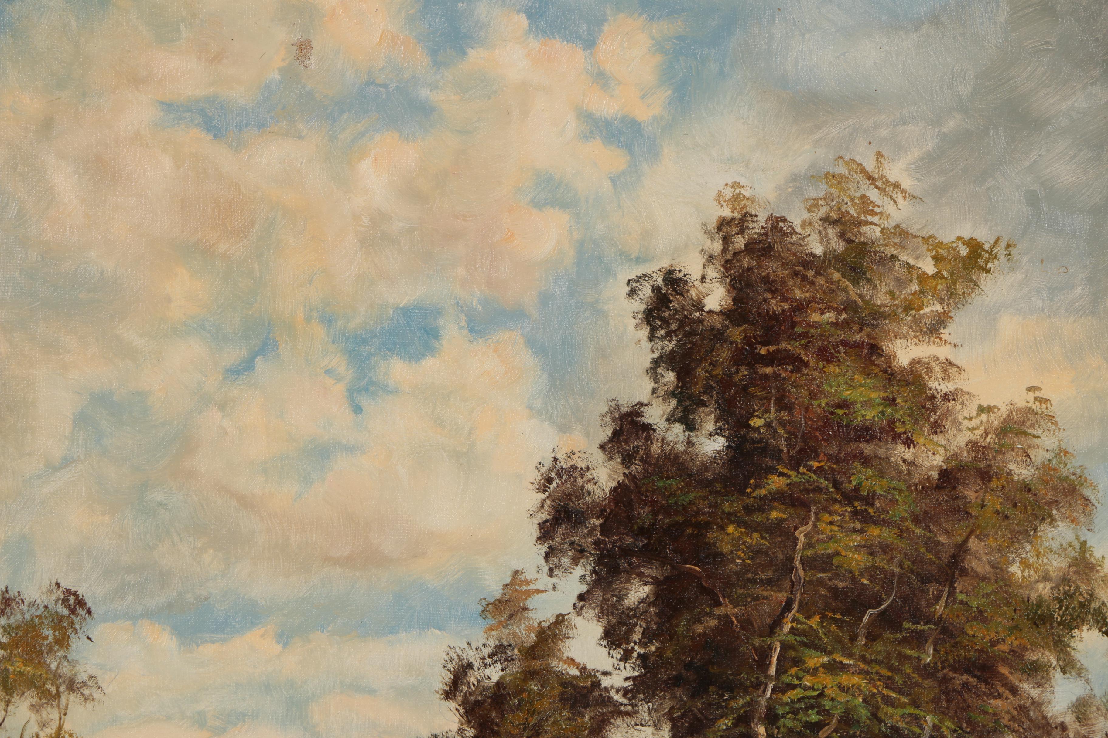 Heinrich Berger Continental Landscape Oil Painting, Early 20th Century