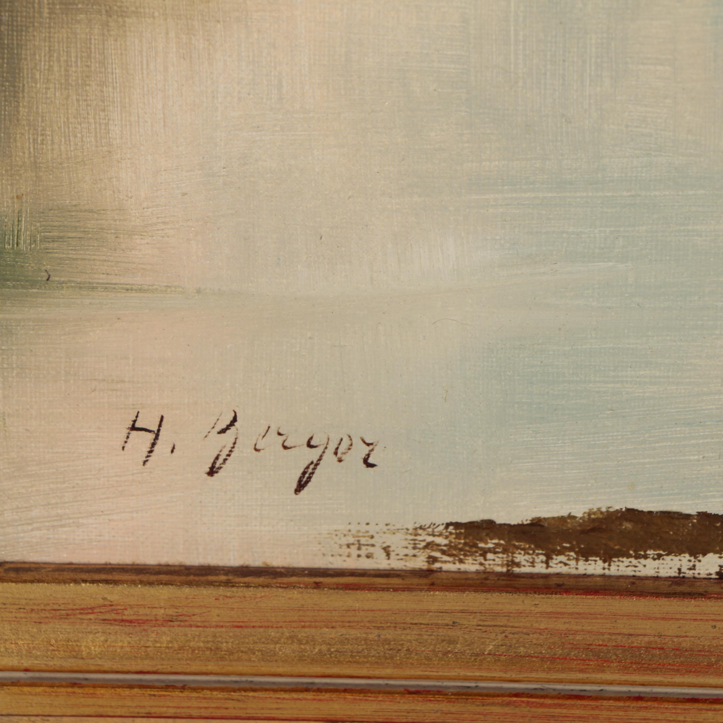 Heinrich Berger Continental Landscape Oil Painting, Early 20th Century