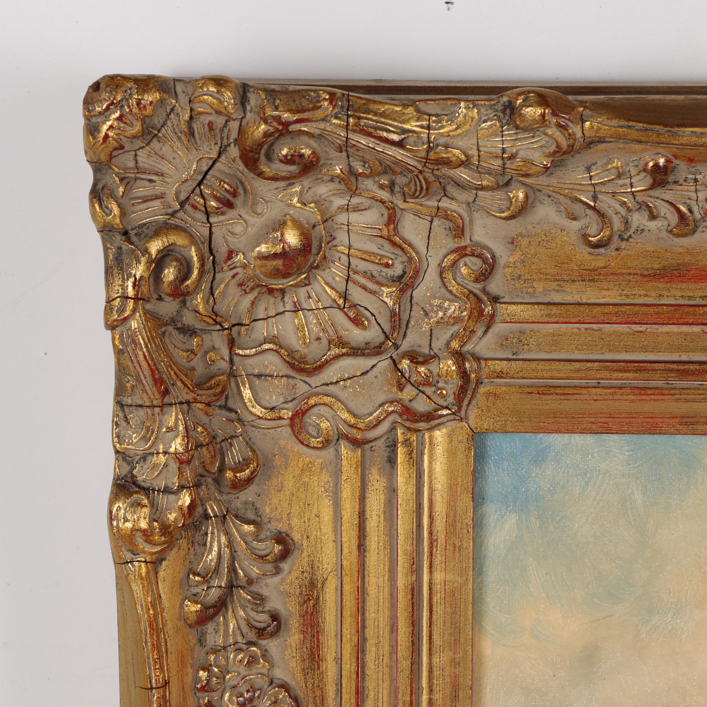 Heinrich Berger Continental Landscape Oil Painting, Early 20th Century