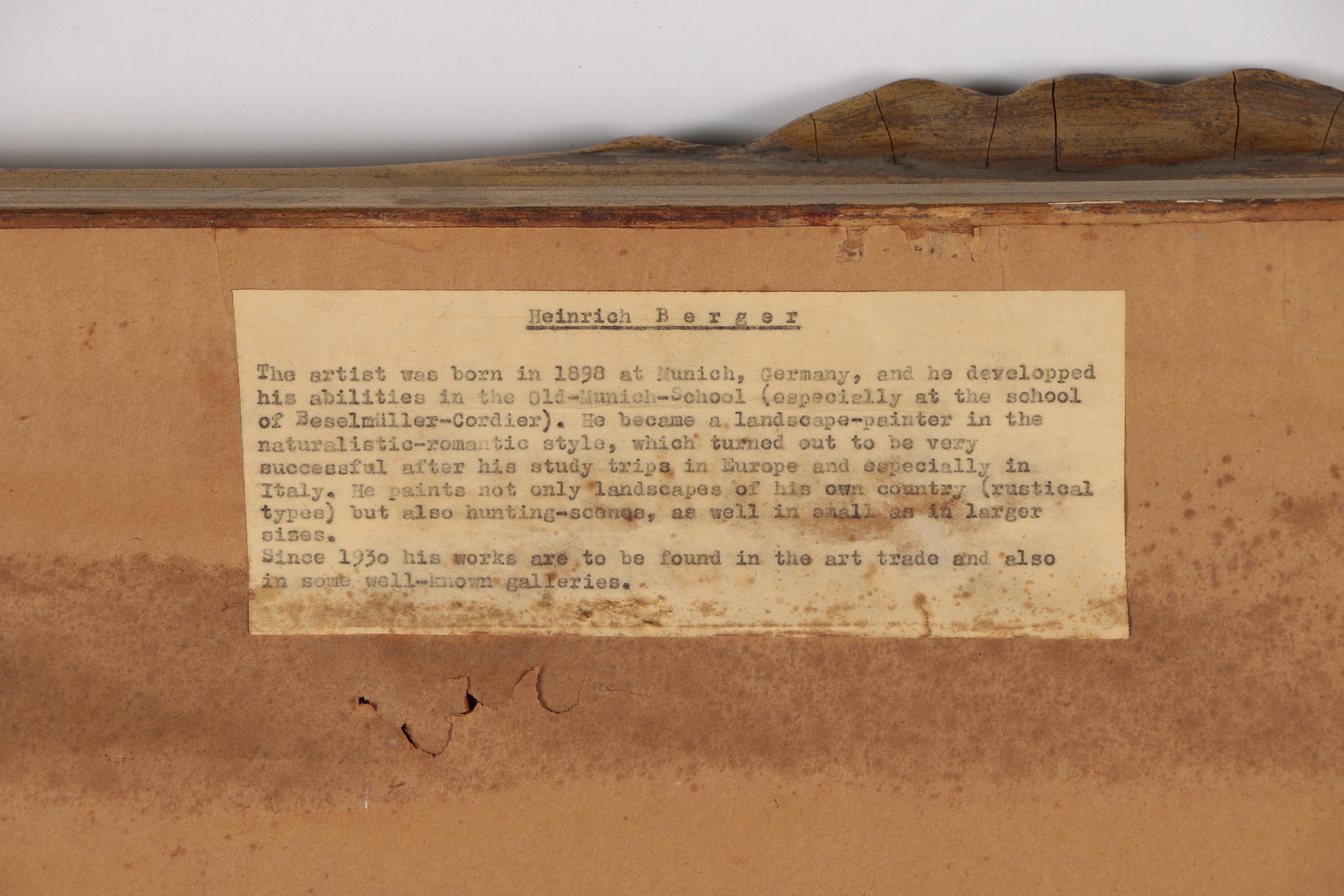 Heinrich Berger Continental Landscape Oil Painting, Early 20th Century