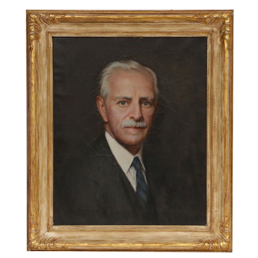 Mid 20th Century Portrait Oil Painting