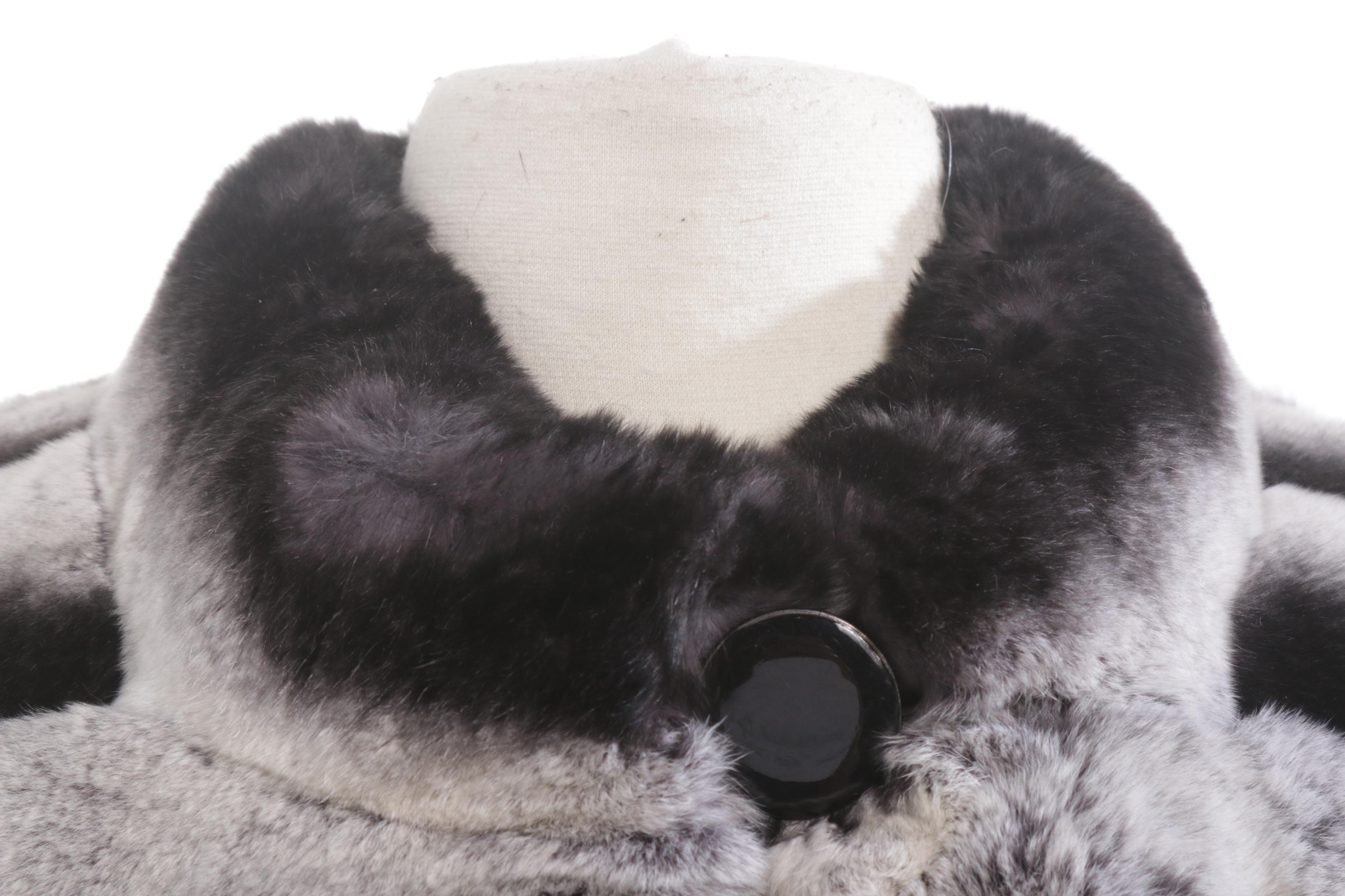 Chinchilla Dyed Rex Rabbit Fur Jacket by Banessi Furs