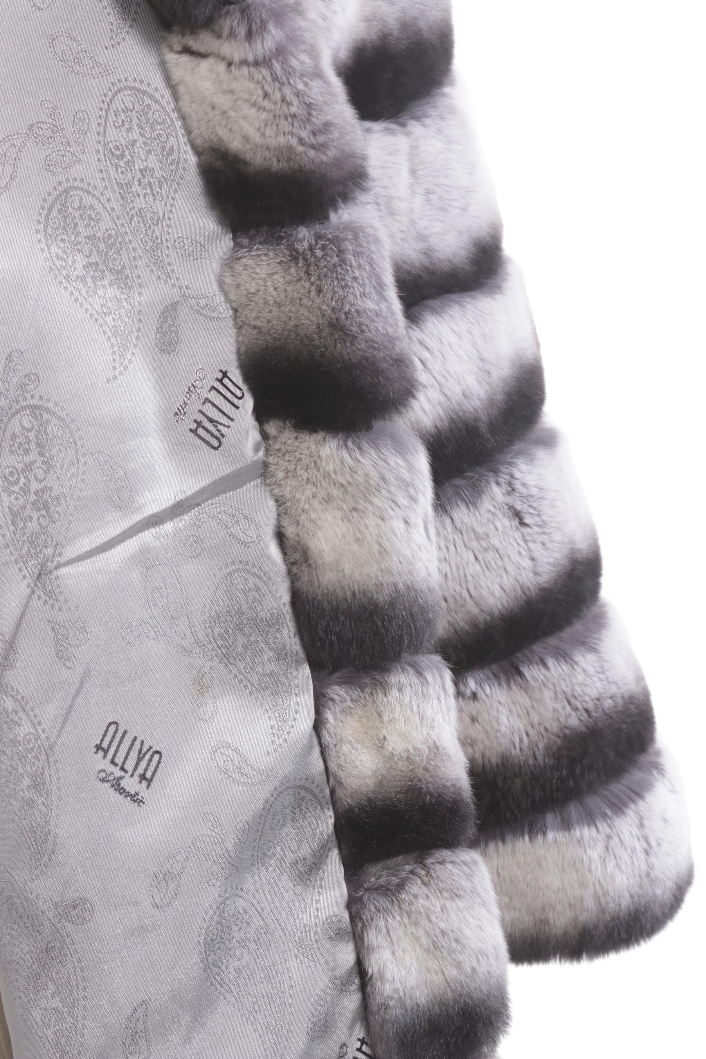 Chinchilla Dyed Rex Rabbit Fur Jacket by Banessi Furs