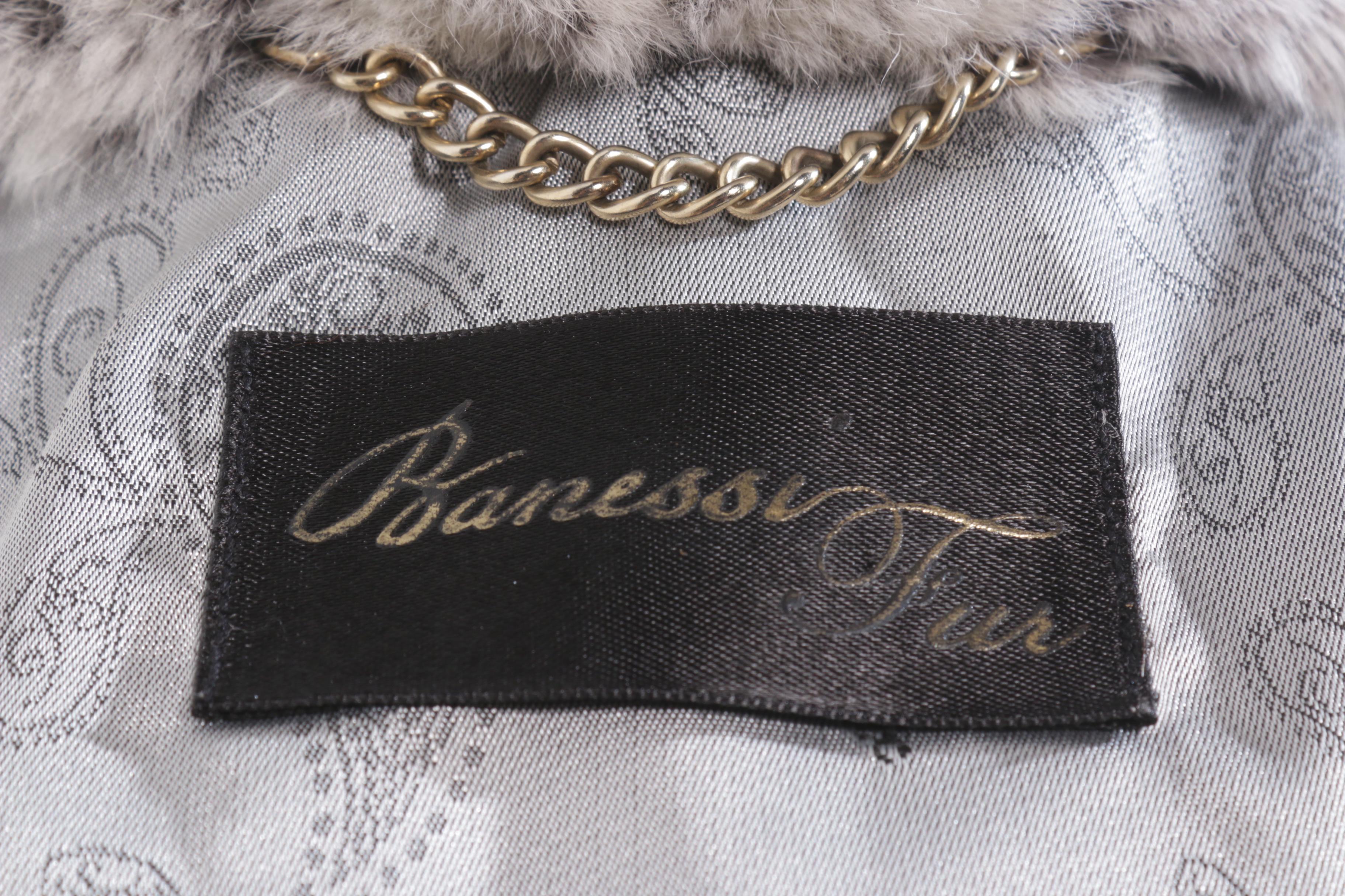 Chinchilla Dyed Rex Rabbit Fur Jacket by Banessi Furs
