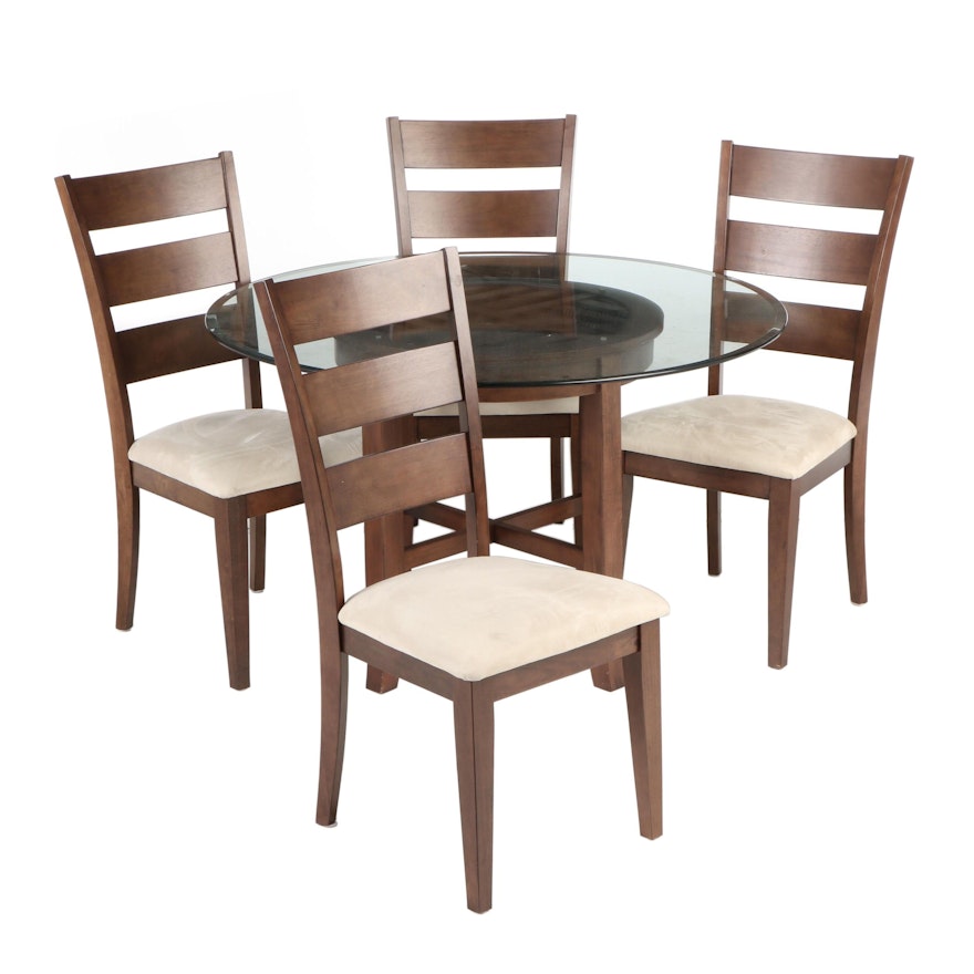 Asian Style Glass-Top Dining Set