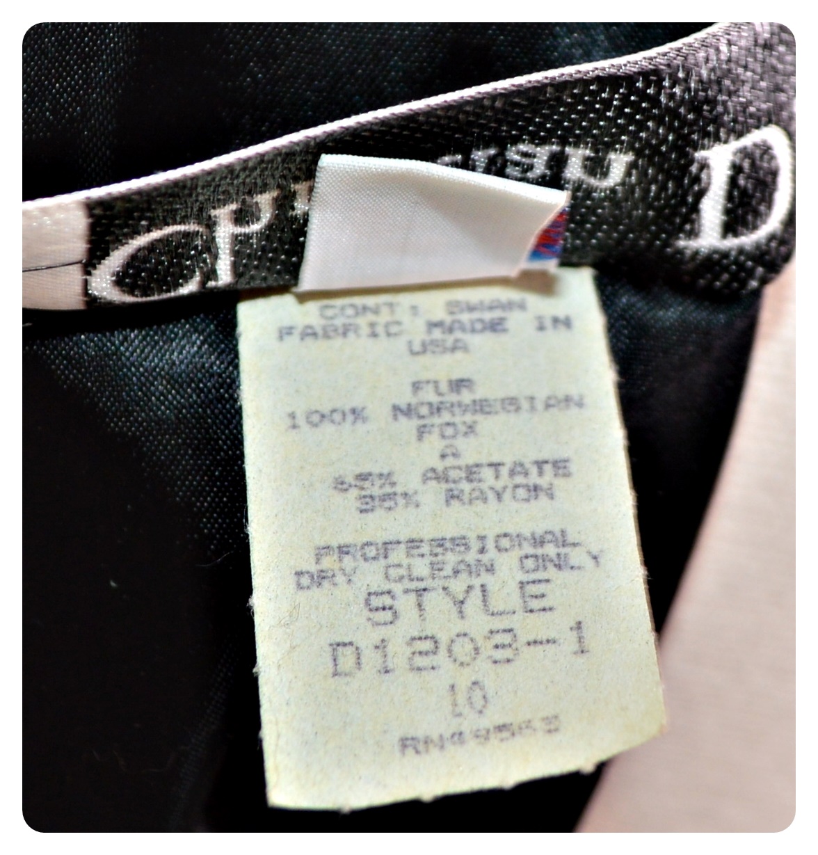 Christian Dior Black Velvet Cocktail Dress with Fox Fur Puff Sleeves, Vintage