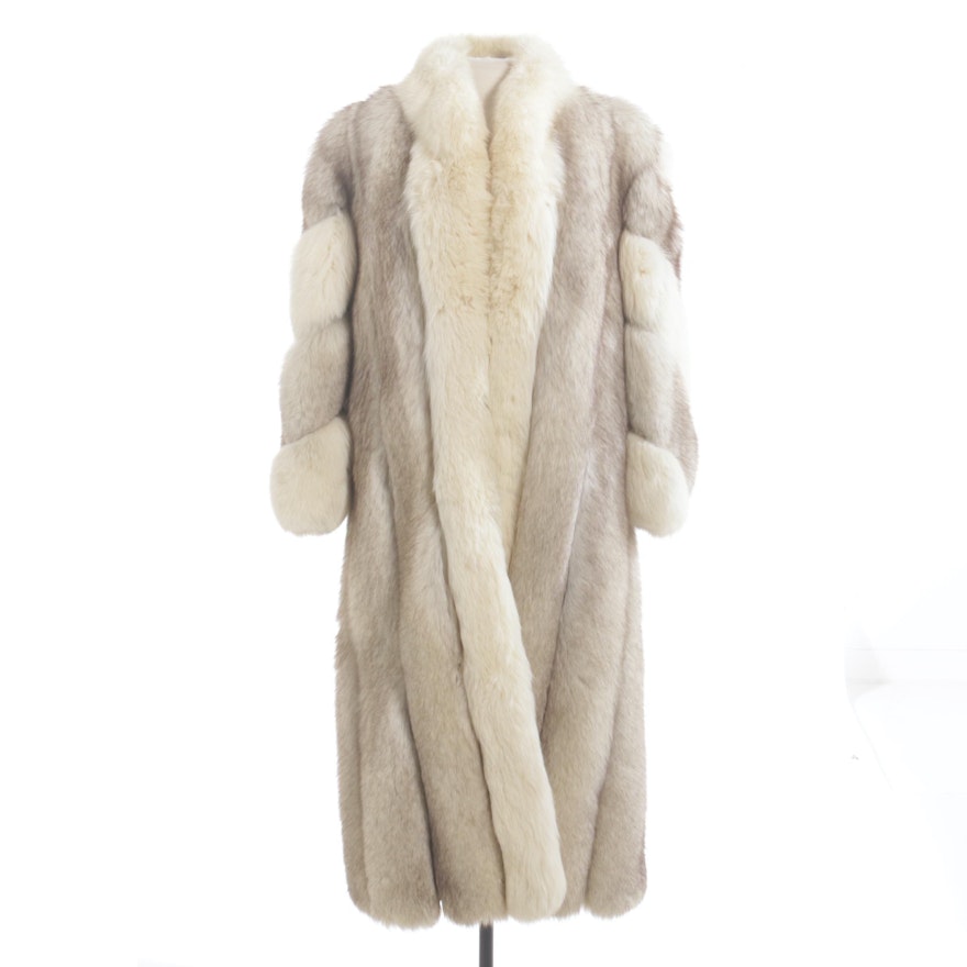 Saga Fox Full Skin Blue Fox Fur Coat