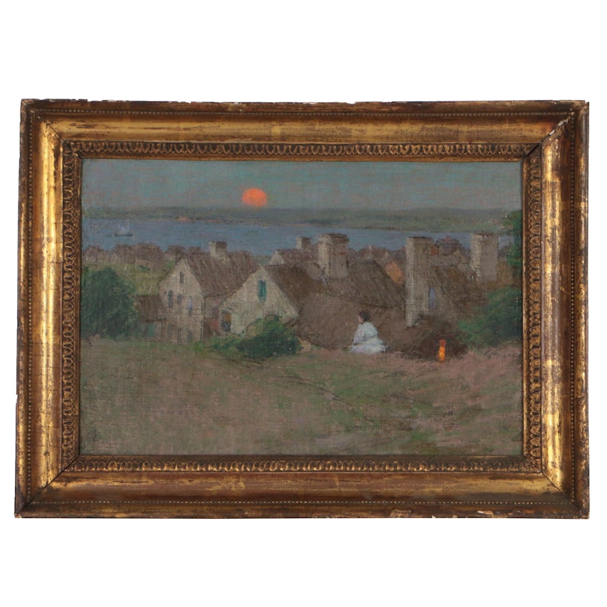 Henry Golden Dearth Oil Painting "Summer Twilight", Early 20th Century