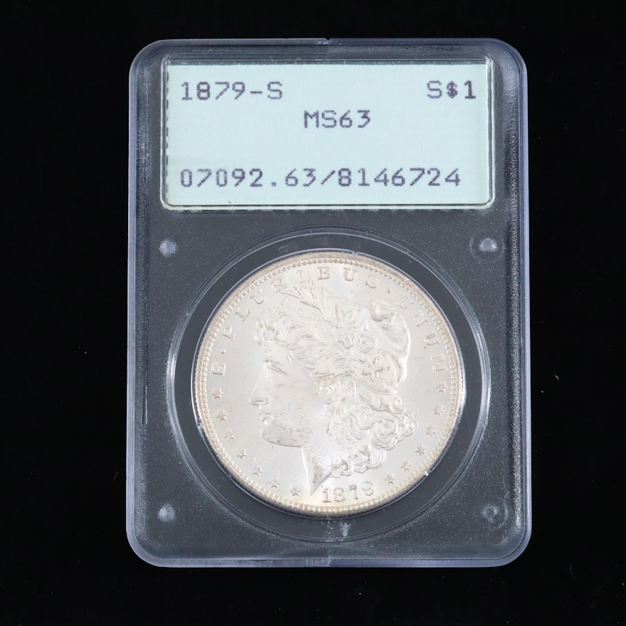 PCGS Graded MS63 1879-S Silver Morgan Dollar