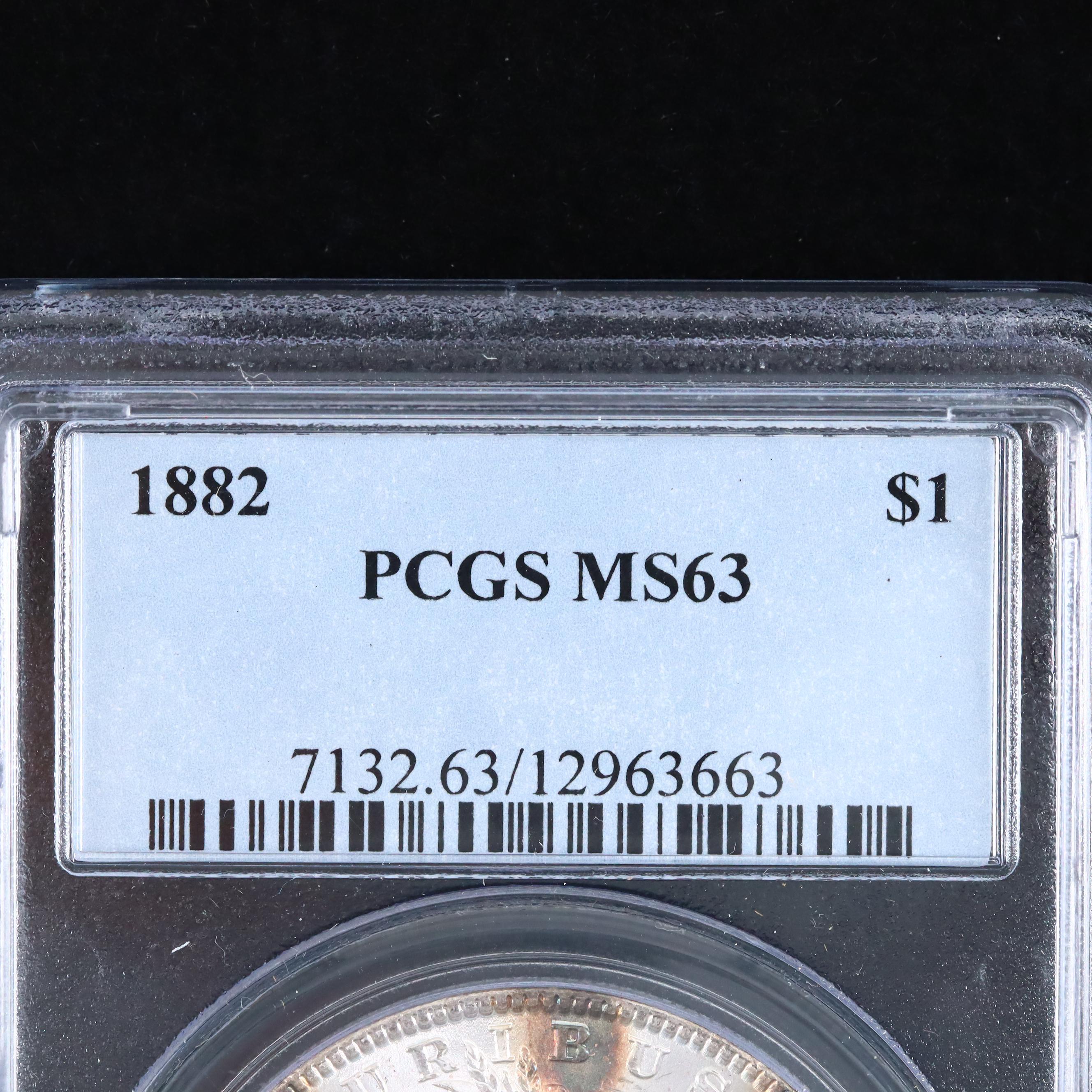 PCGS Graded MS63 1882 Silver Morgan Dollar