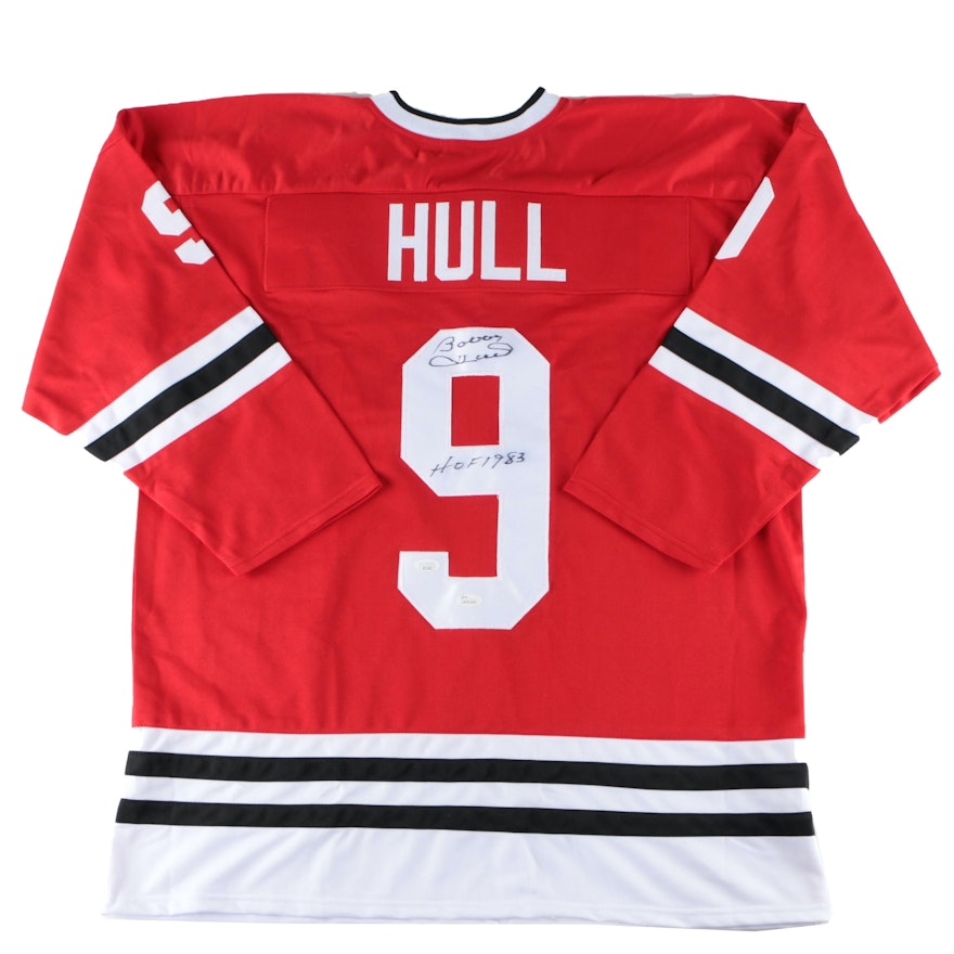 Bobby Hull Signed "The Golden Jet" Hockey Jersey  COA