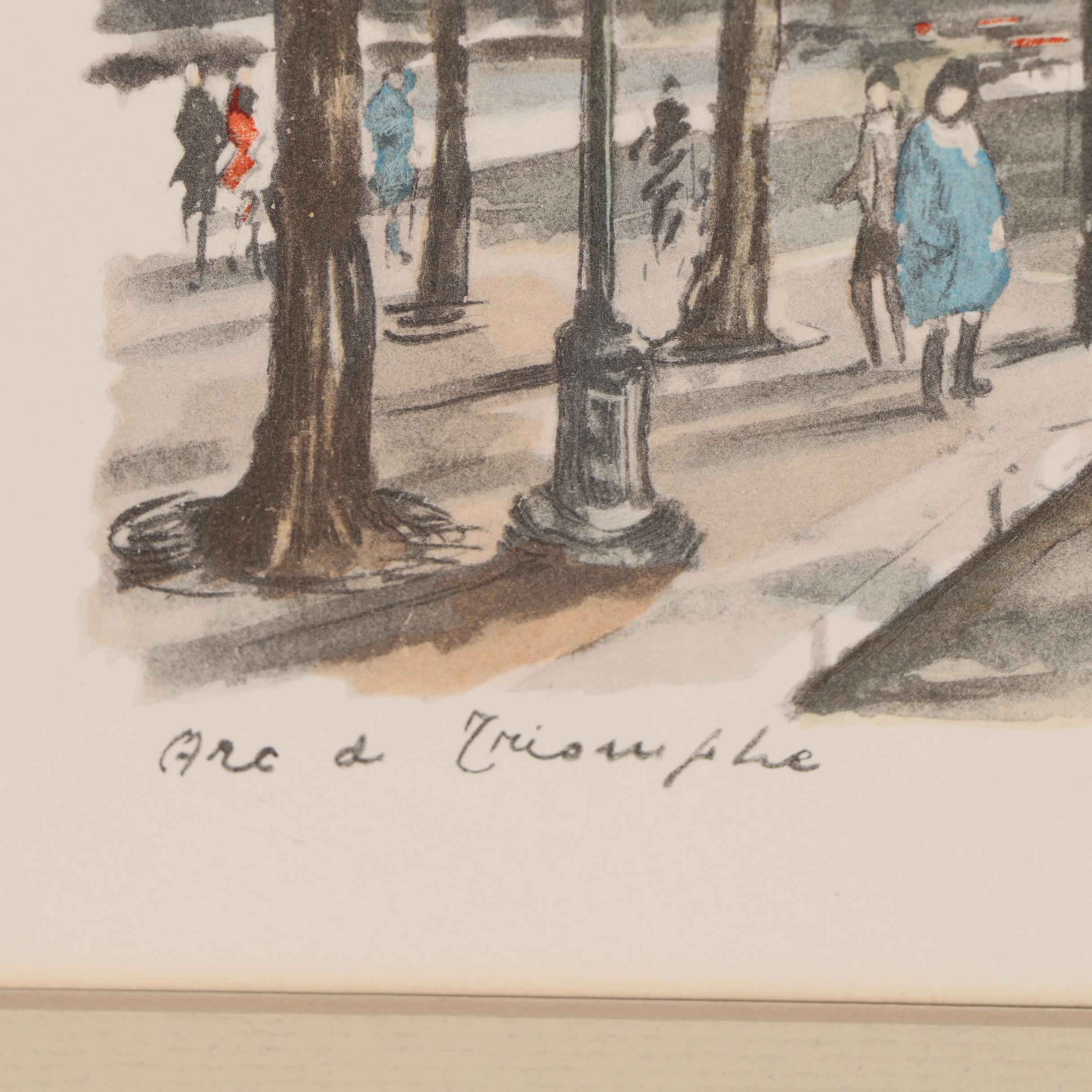 Paris Street Scene Hand Colored Collotypes after Gabrielle Ardant