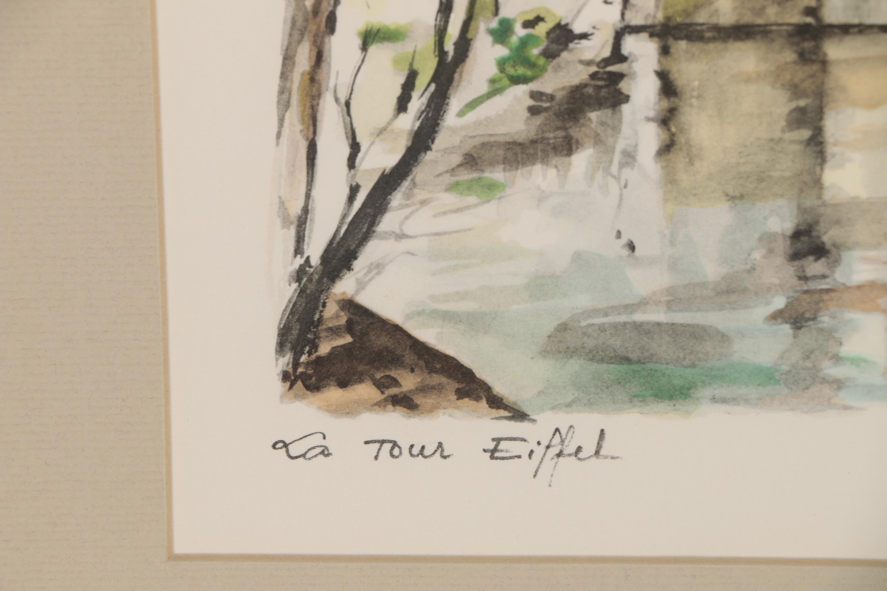 Paris Street Scene Hand Colored Collotypes after Gabrielle Ardant