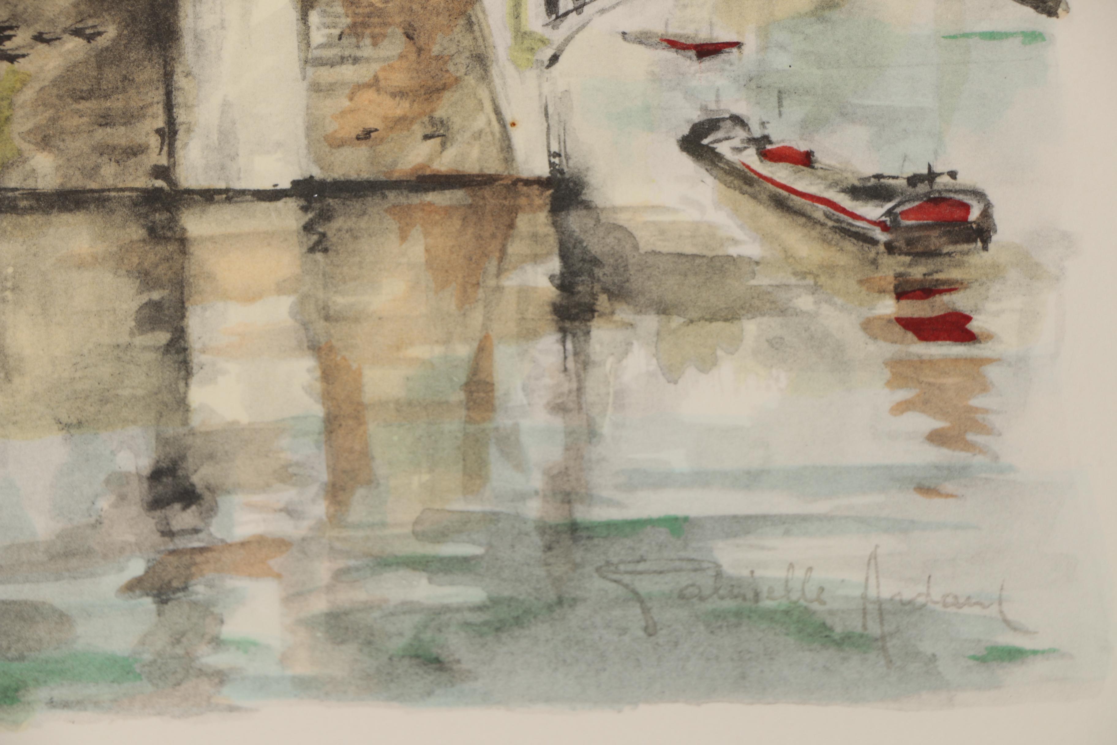 Paris Street Scene Hand Colored Collotypes after Gabrielle Ardant