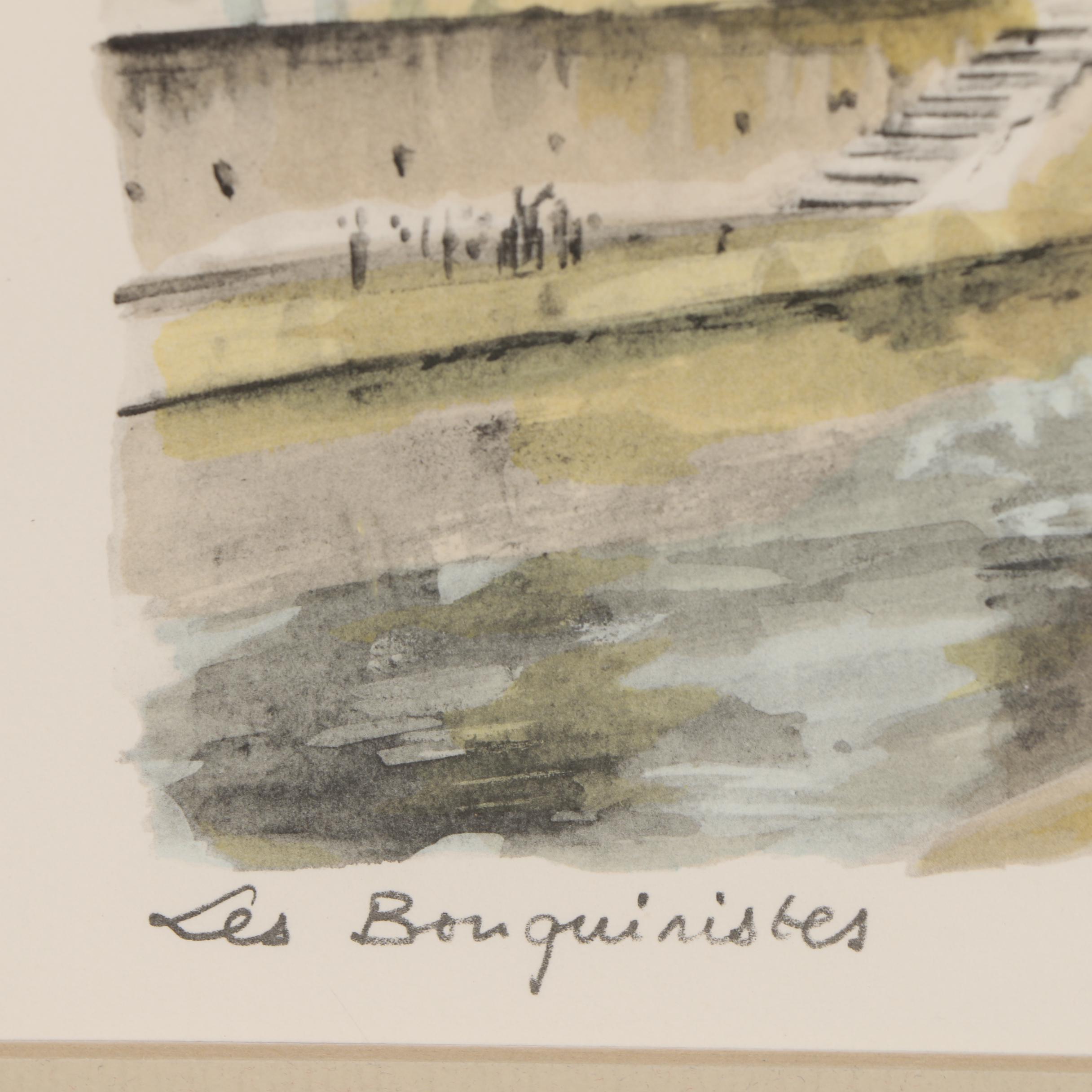 Paris Street Scene Hand Colored Collotypes after Gabrielle Ardant