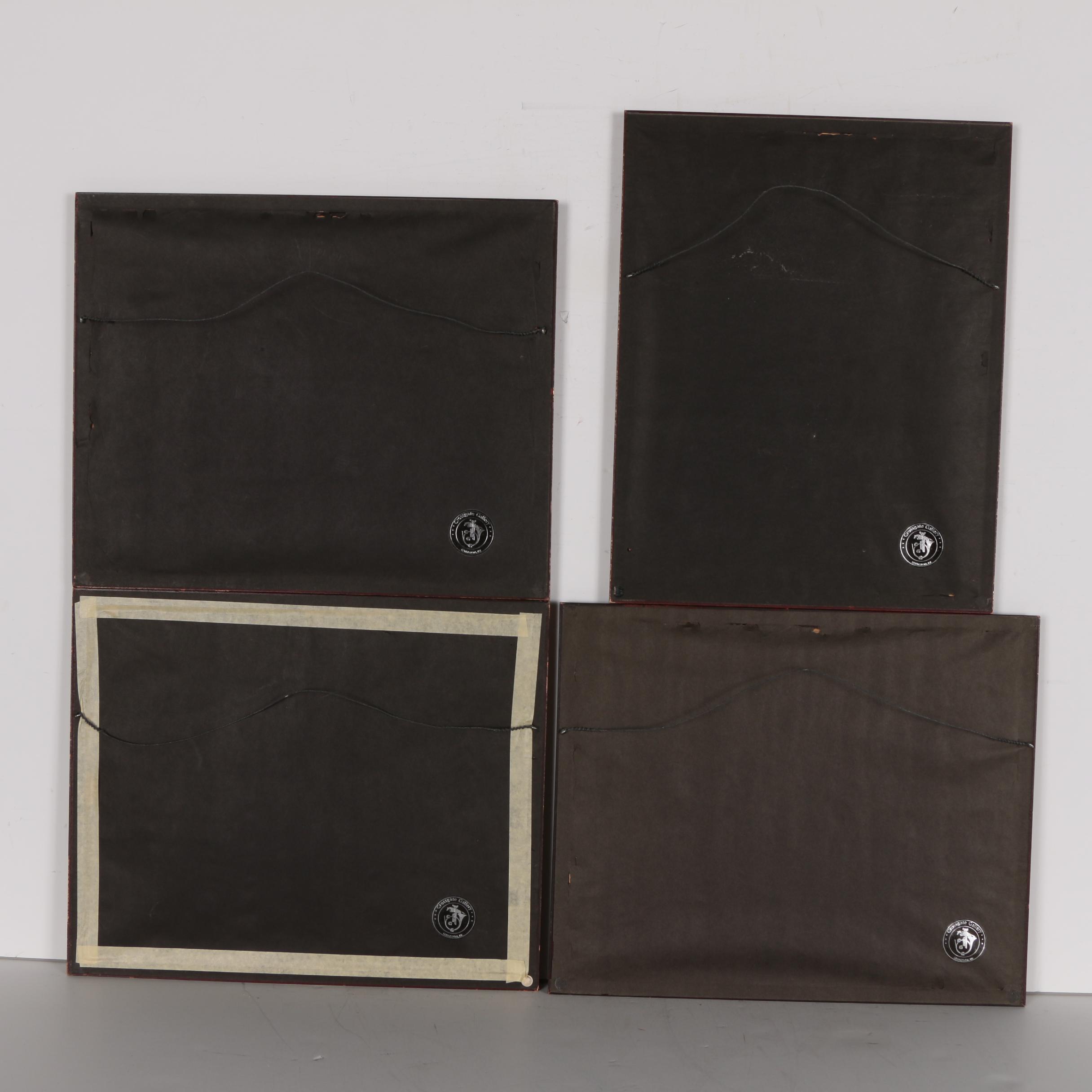 Paris Street Scene Hand Colored Collotypes after Gabrielle Ardant