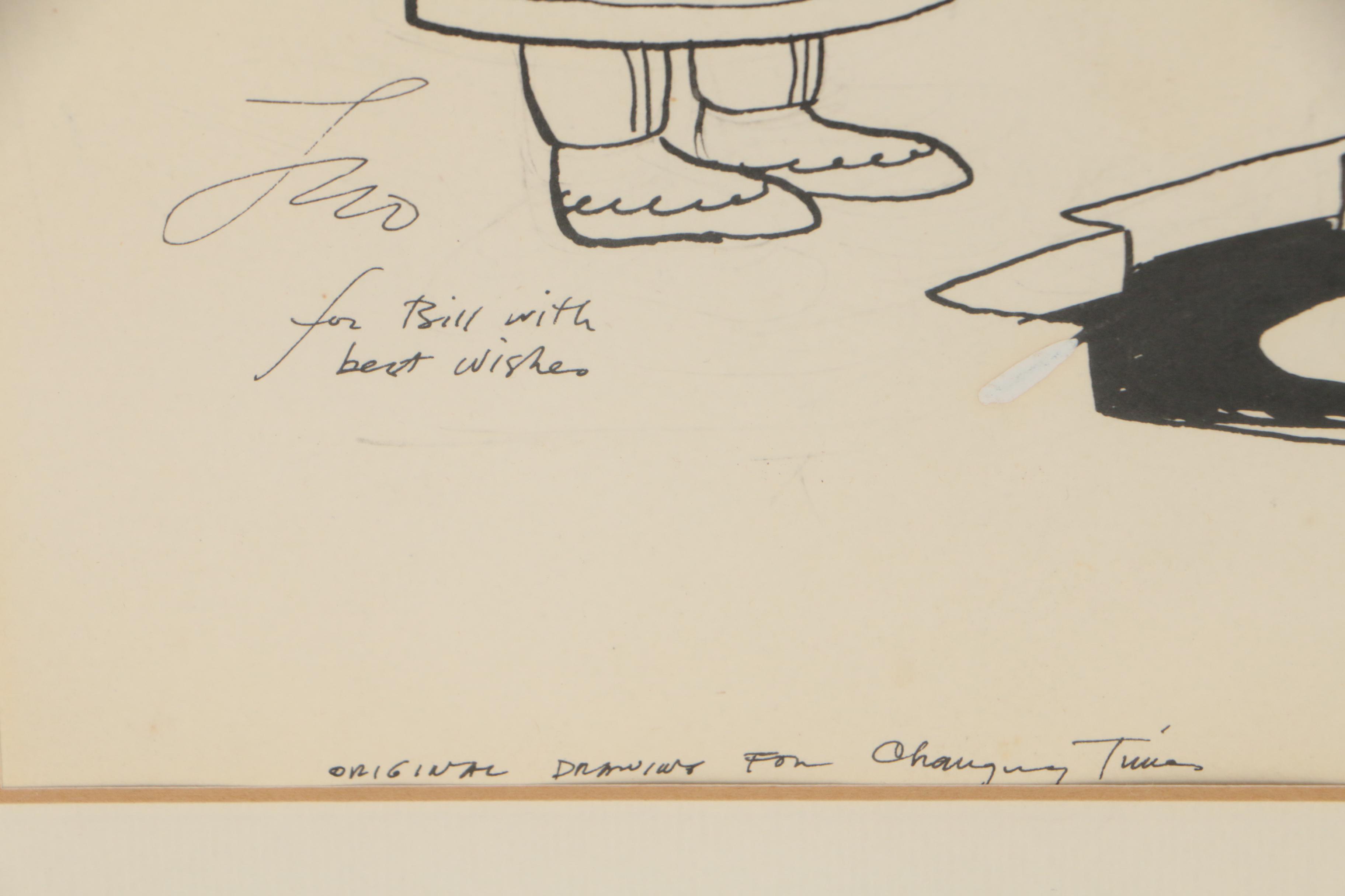 Leo Hershfield Satirical Ink Illustration "Arctic Character with Periscope"