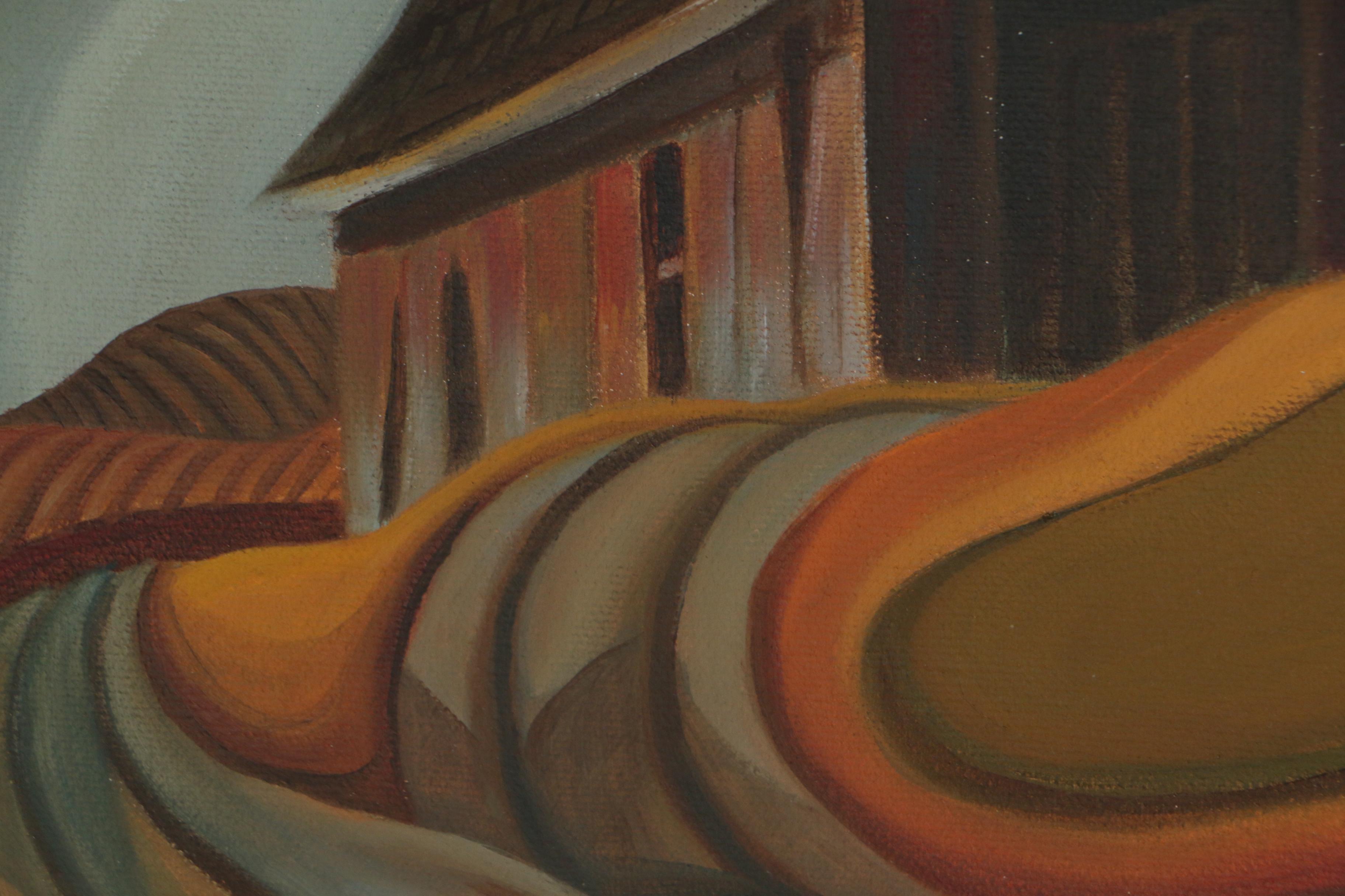 Robert Barnum American Regionalist Style Oil Painting "Heartland"