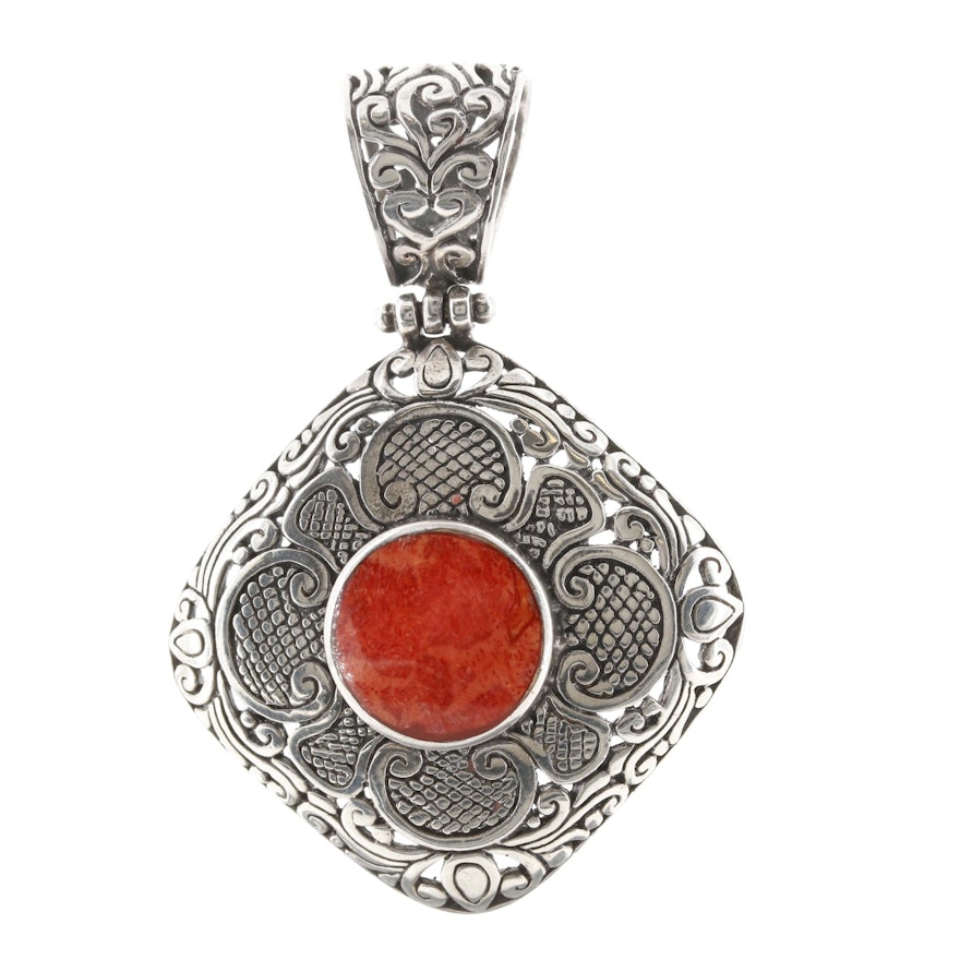 Sterling Silver Coral Pendant