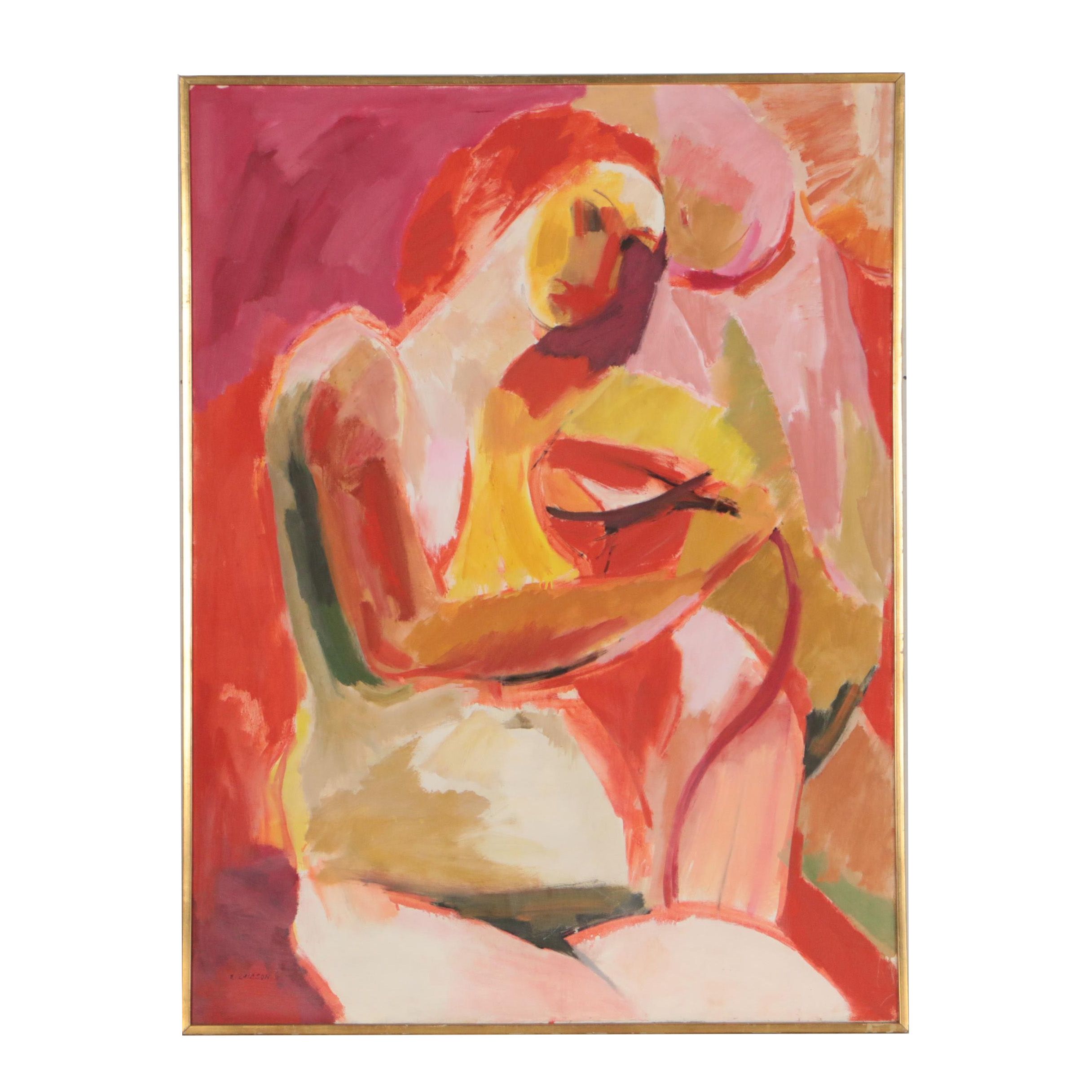 Estelle Laibson Oil Painting "Two Women"