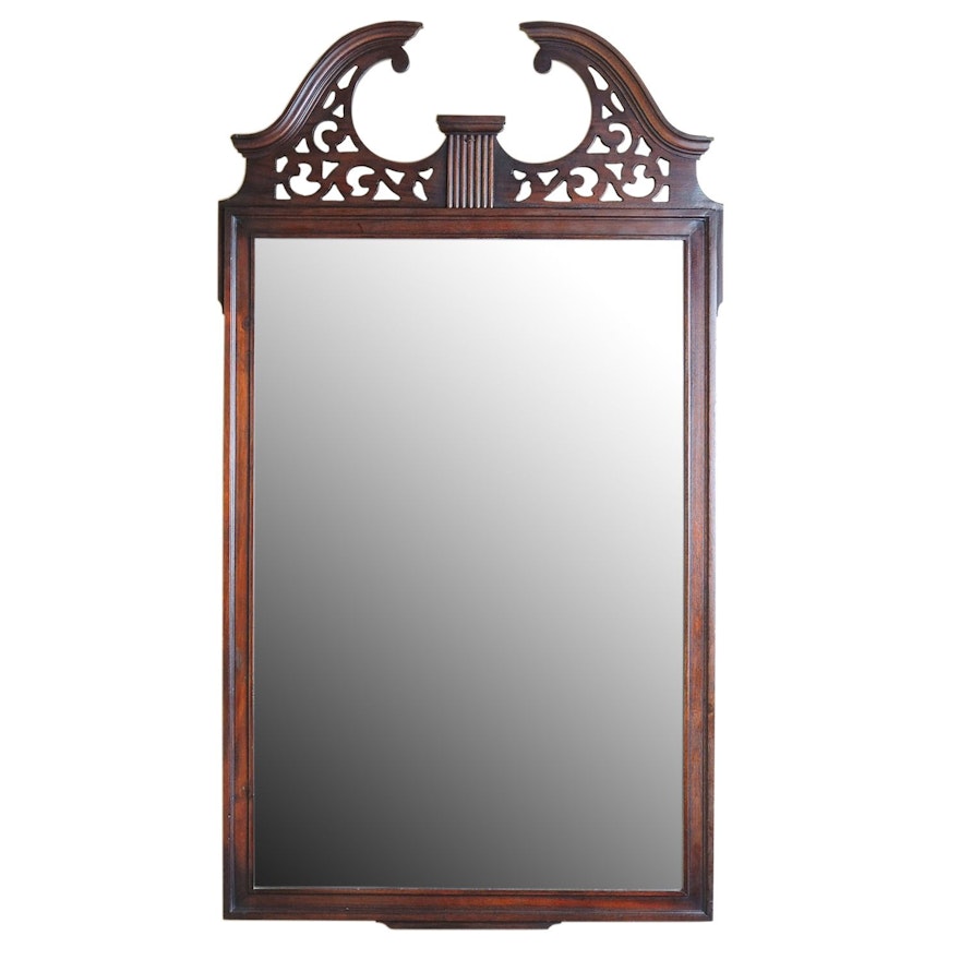 Federal Style Pierced Wooden Wall Mirror, Vintage