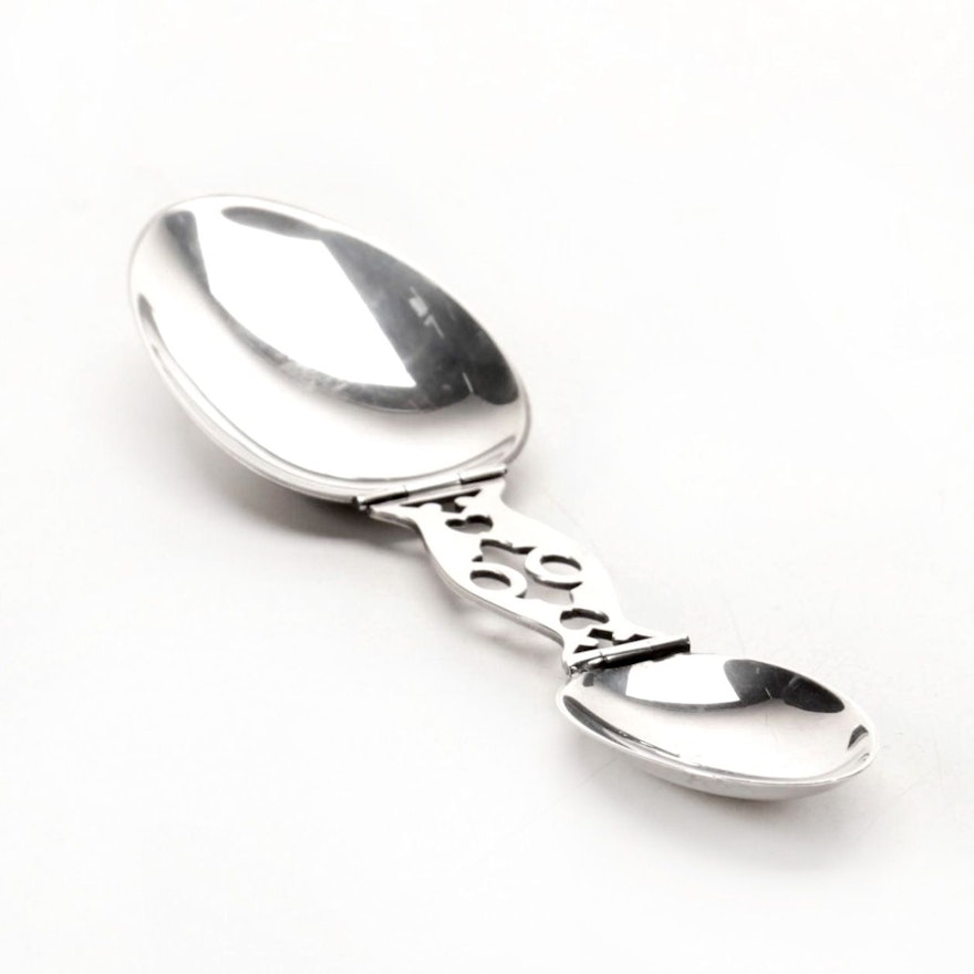 Watrous Manufacturing Co. Sterling Silver Traveling Spoon with Echt Prym Case