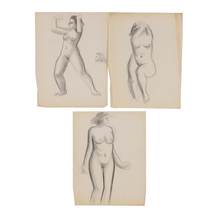 Thomas Eldred Charcoal Figure Drawings