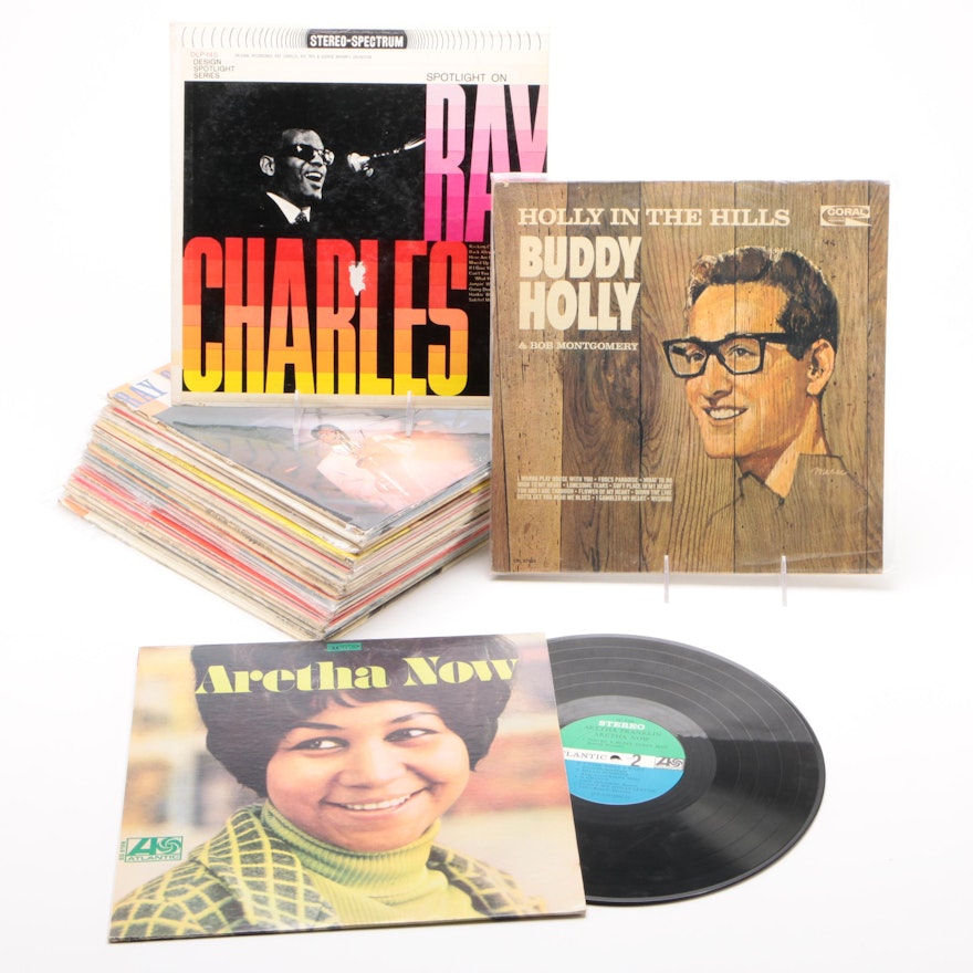 Rock and Soul Records Including Buddy Holly, Ray Charles, Aretha, and more
