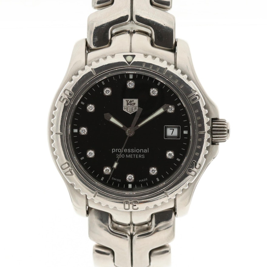 TAG Heuer Link Diamond Dial and Stainless Steel Quartz Wristwatch