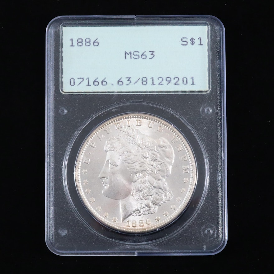 PCGS Graded 1886 Silver Morgan Dollar