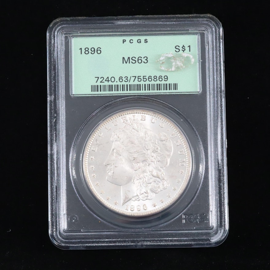 PCGS Graded MS63 1896 Silver Morgan Dollar