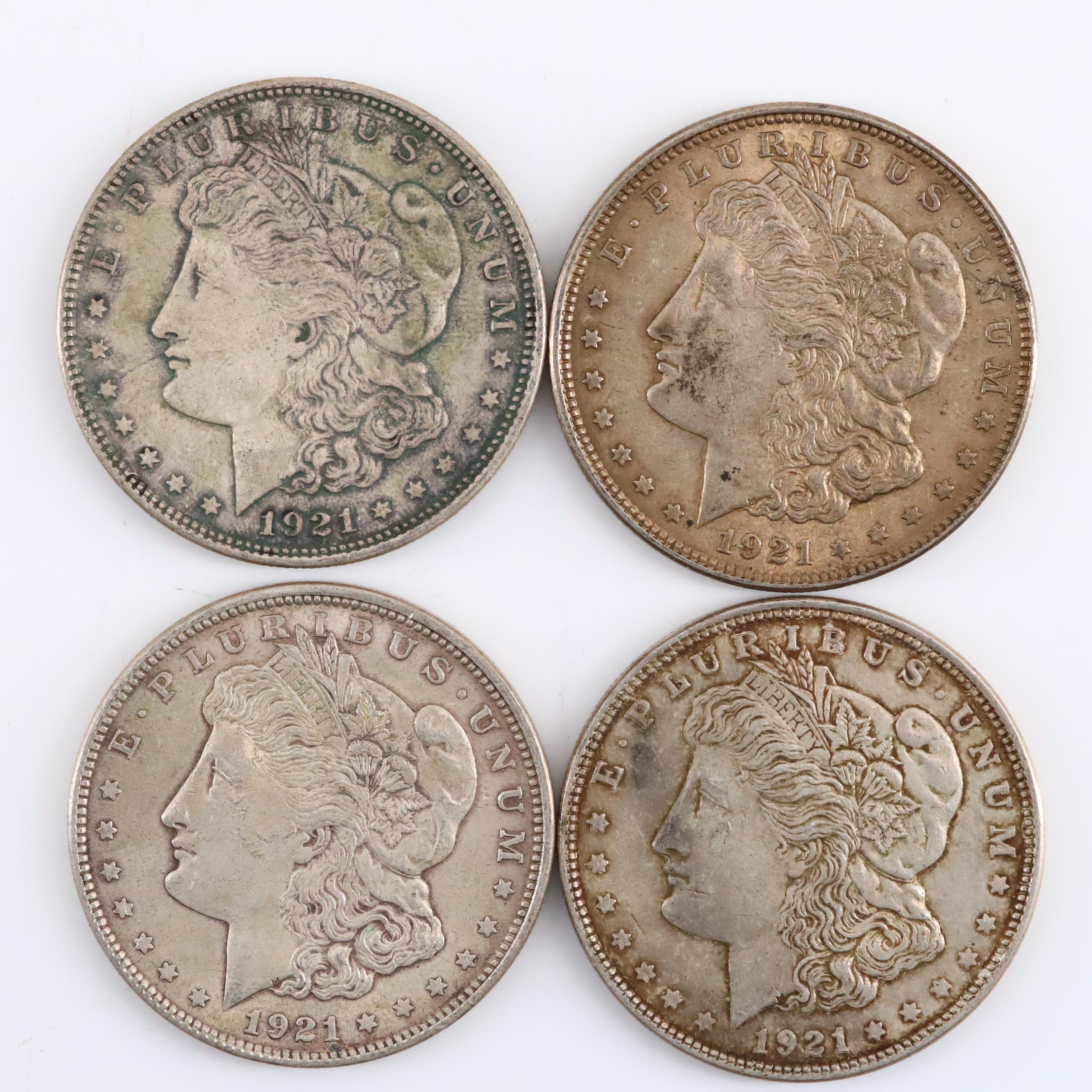 Twenty 1921 Silver Morgan Dollars Including Examples from All Three Mints