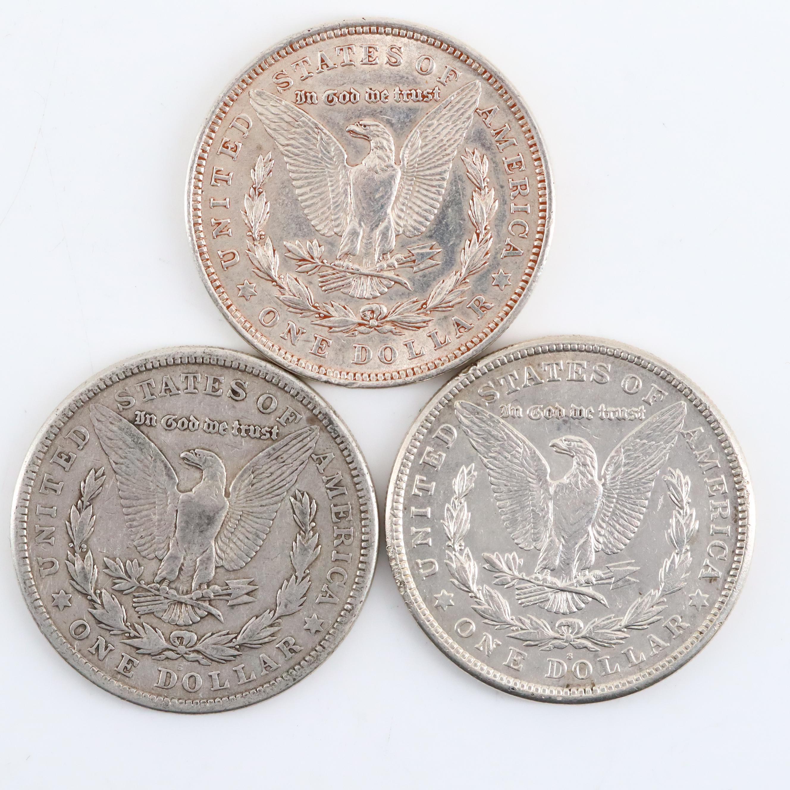 Twenty 1921 Silver Morgan Dollars Including Examples from All Three Mints