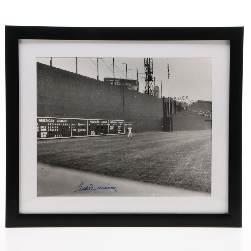 Framed Ted Williams Signed Photo Print  COA