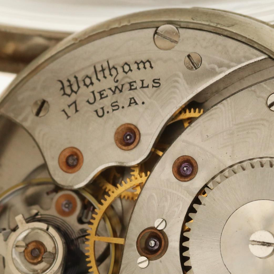 Vintage 14K White Gold Waltham Pocket Watch, Circa 1925