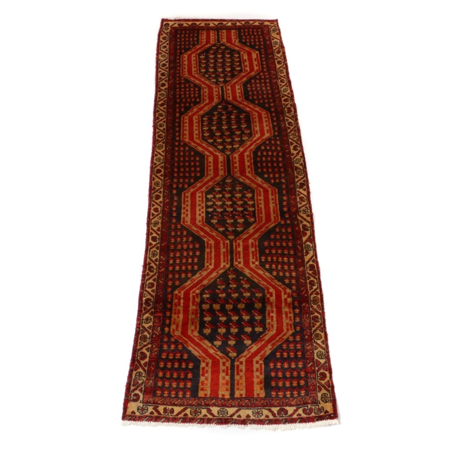 2'10 x 9'1 Hand-Knotted North West Persia Carpet Runner, 1950s