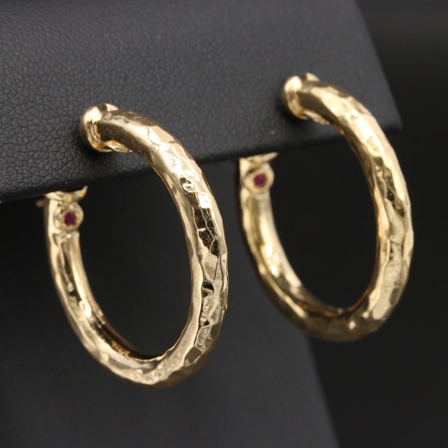 Roberto Coin 18K Yellow Gold Textured Hoop Earrings