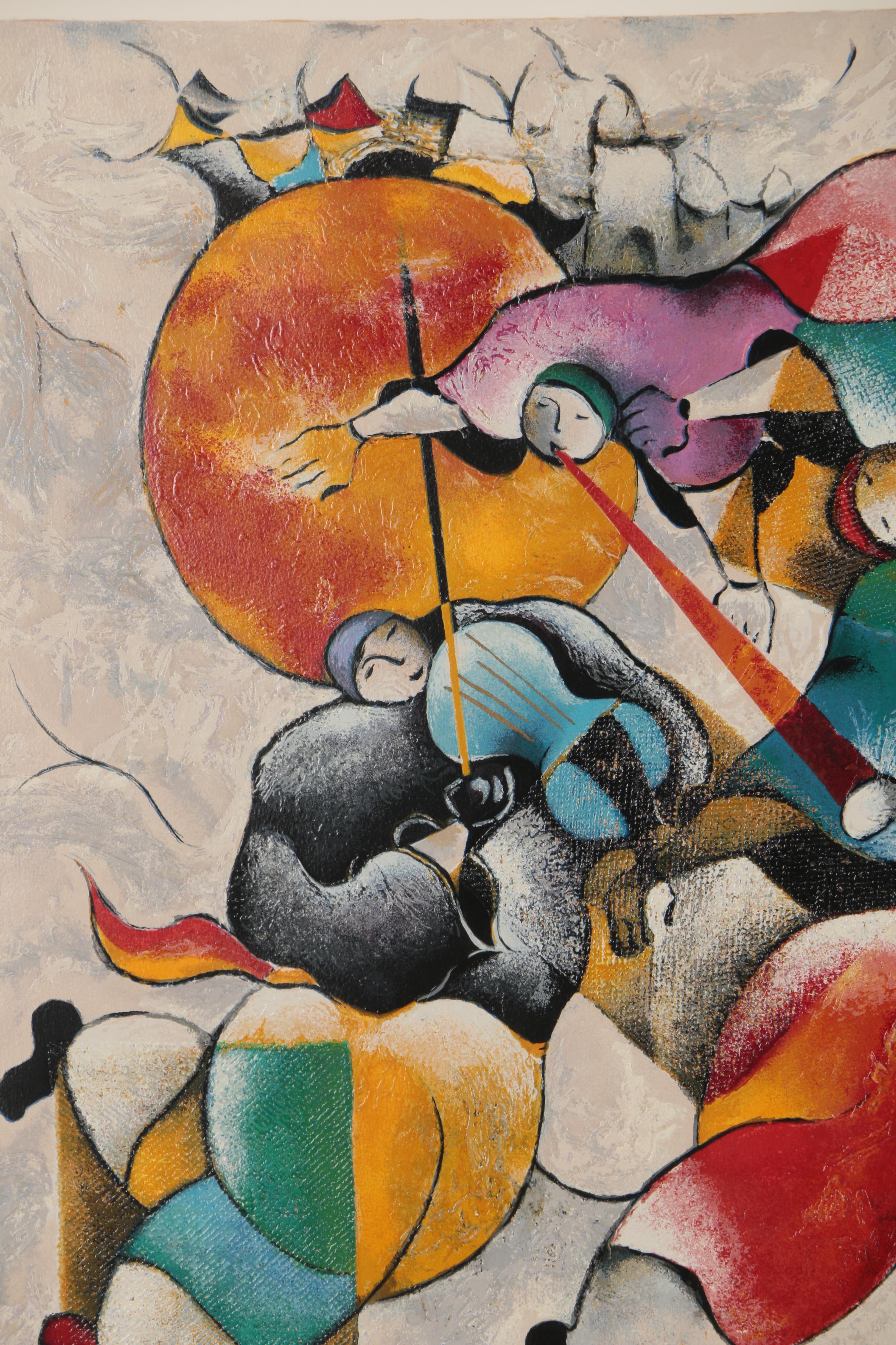 David Schluss Serigraph "Midnight Celebration", 1995