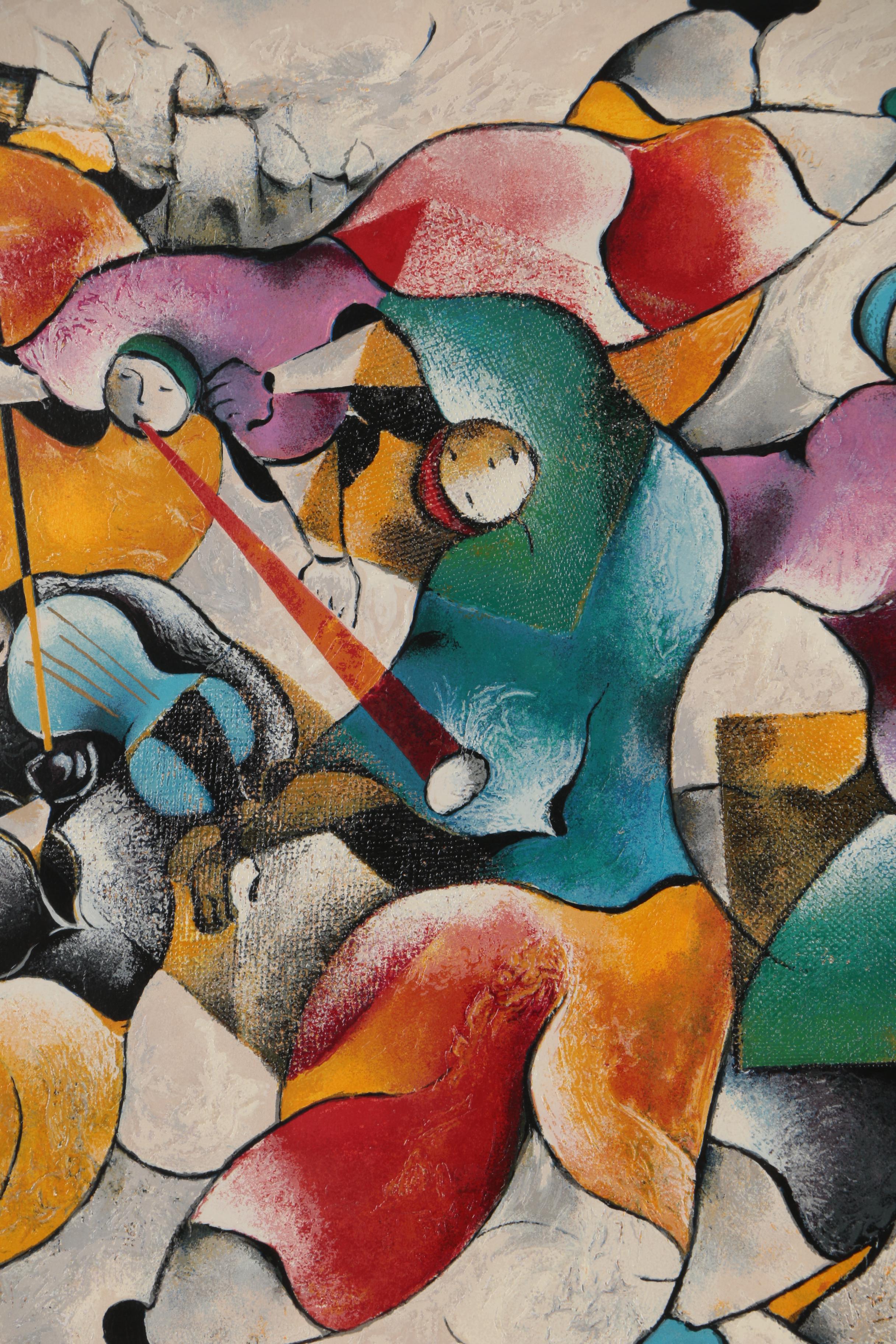 David Schluss Serigraph "Midnight Celebration", 1995