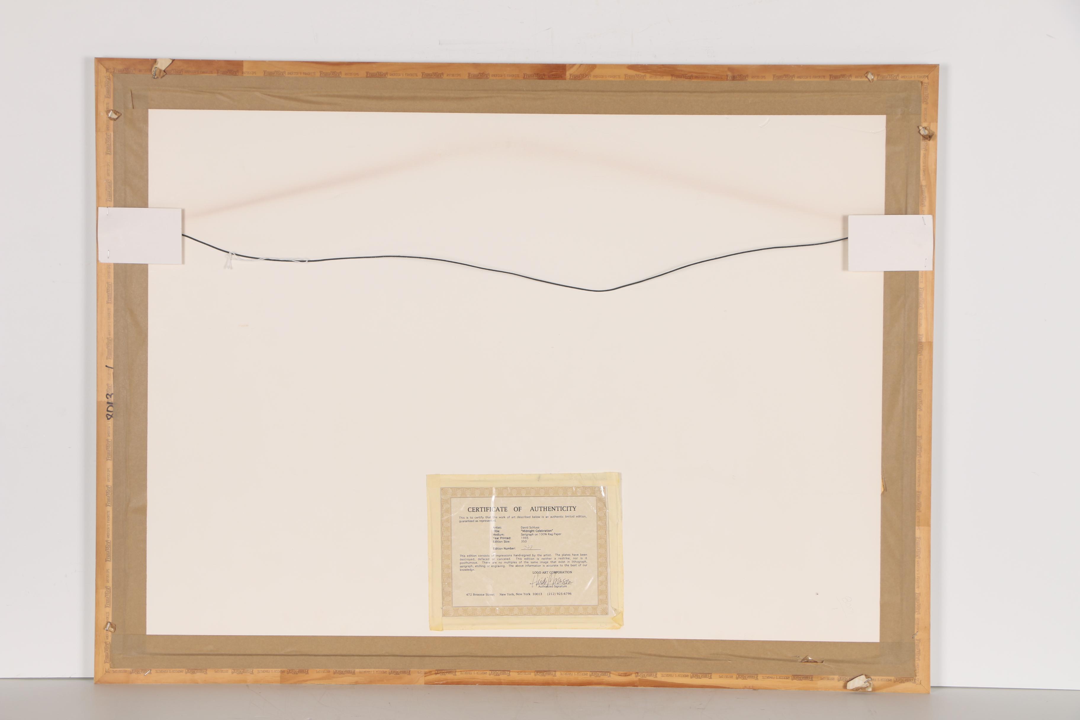 David Schluss Serigraph "Midnight Celebration", 1995