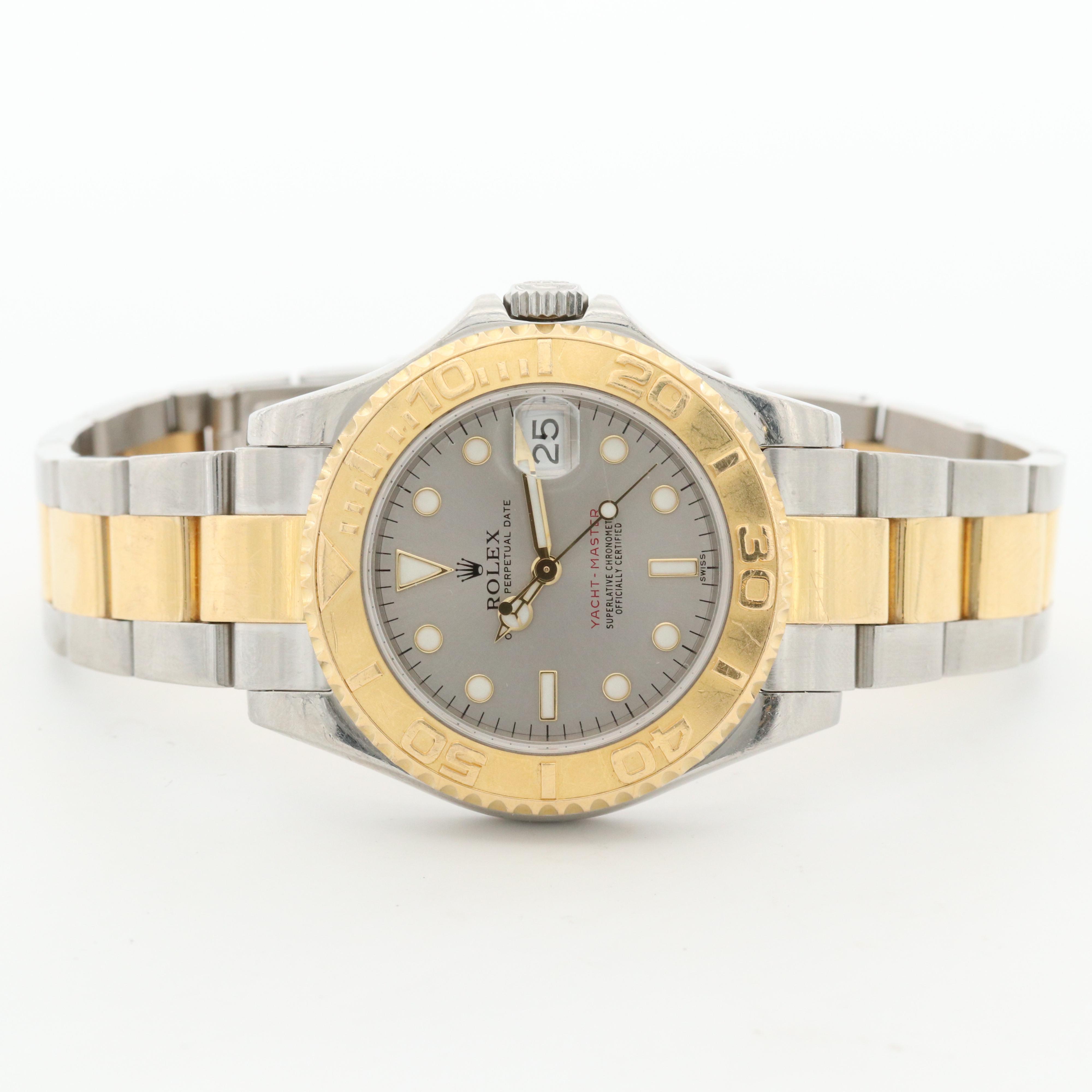 Rolex Yachtmaster Midsize 18K Yellow Gold and Stainless Steel Watch, 1999