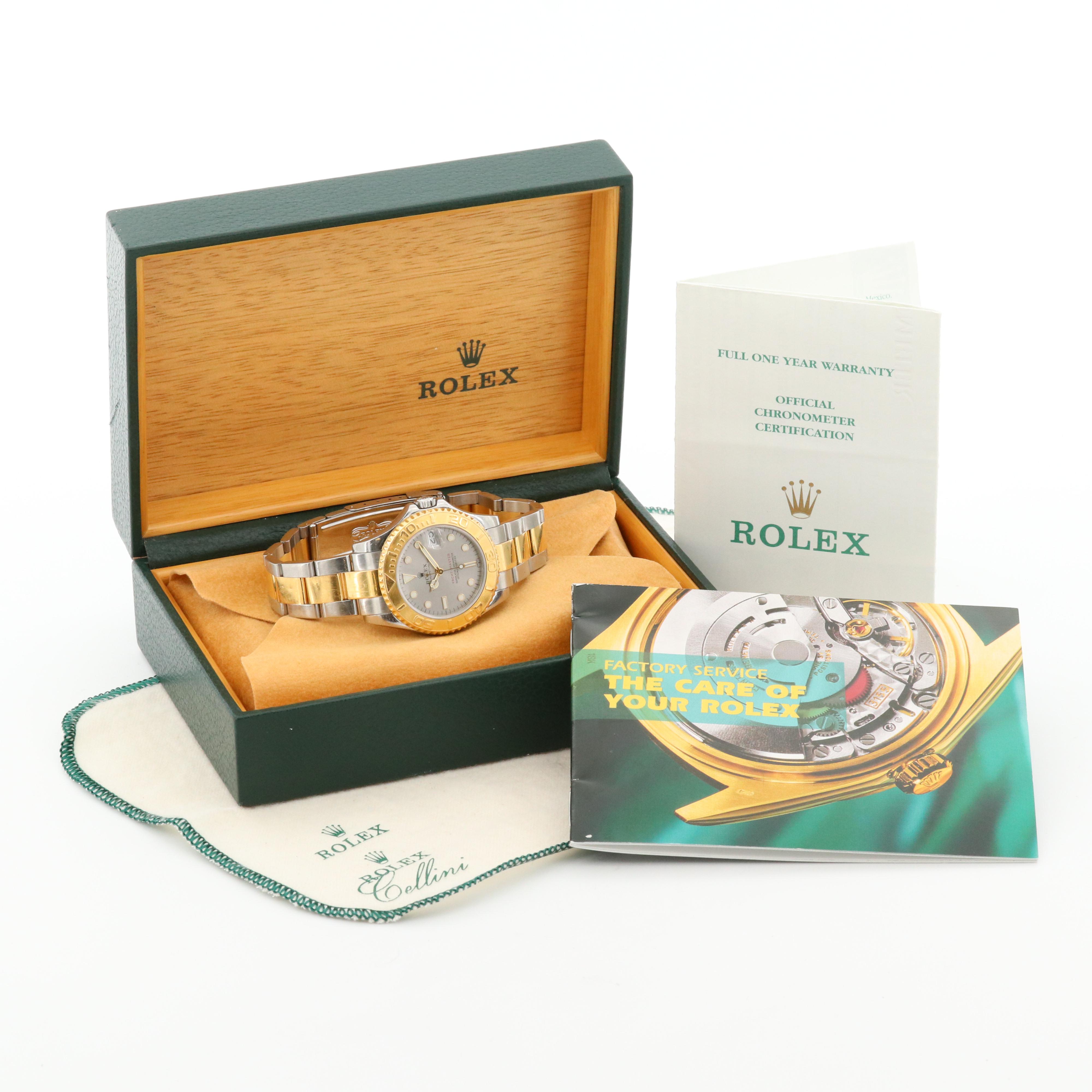 Rolex Yachtmaster Midsize 18K Yellow Gold and Stainless Steel Watch, 1999