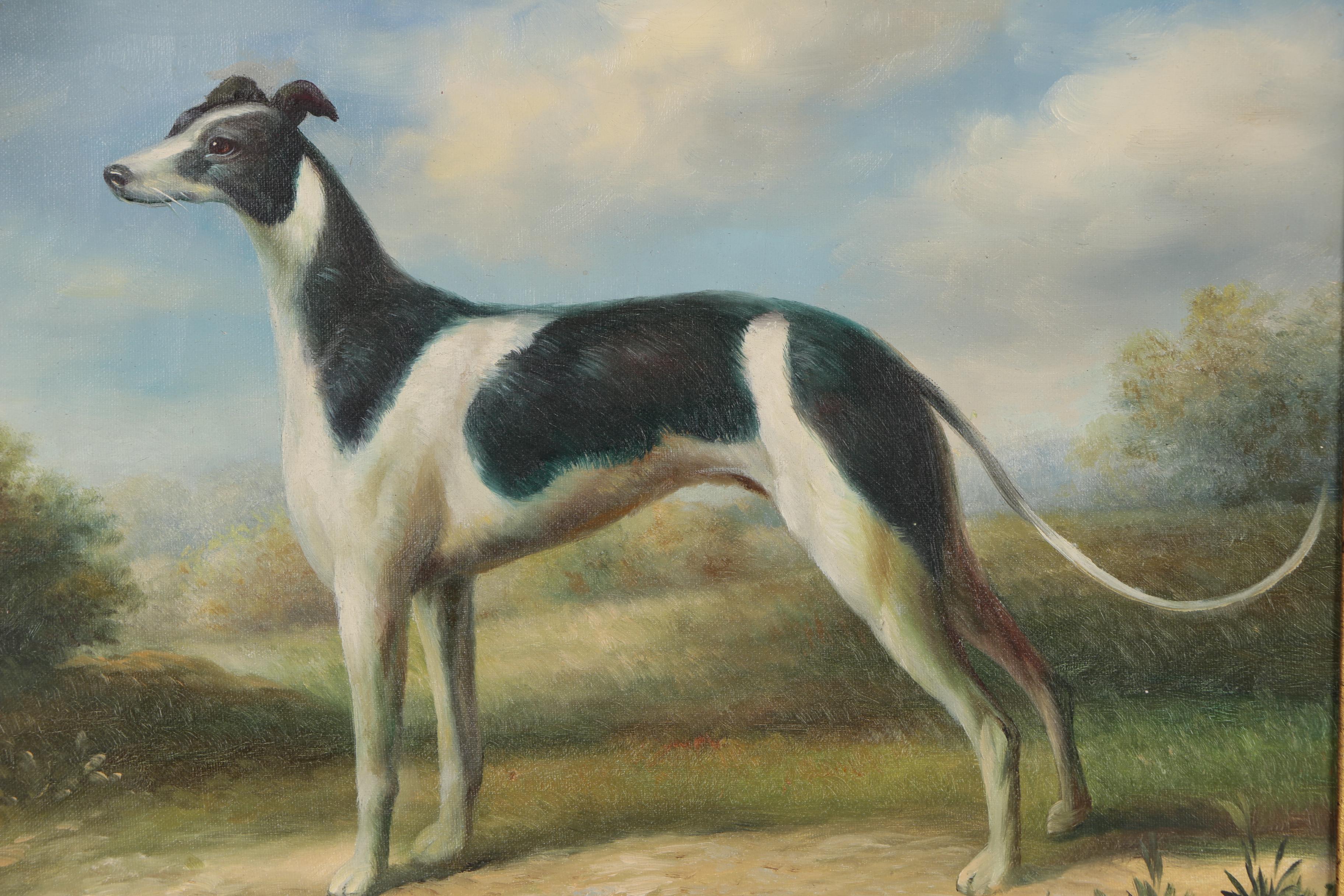 Oil Painting of Greyhound Dog