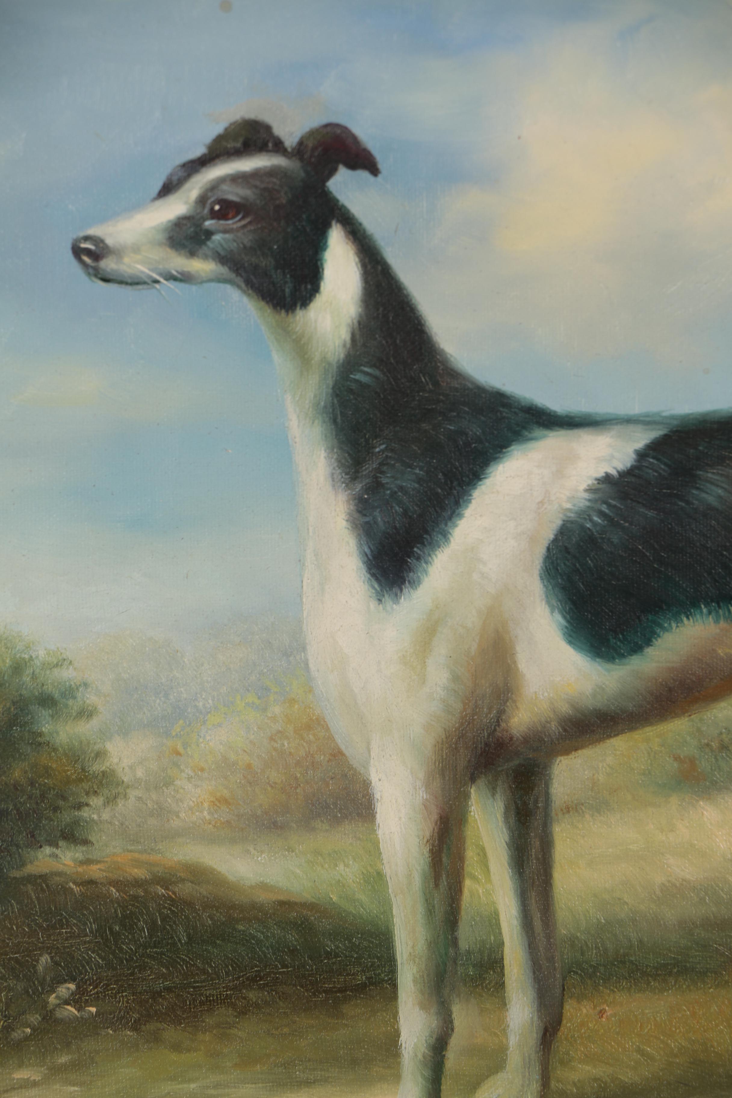 Oil Painting of Greyhound Dog